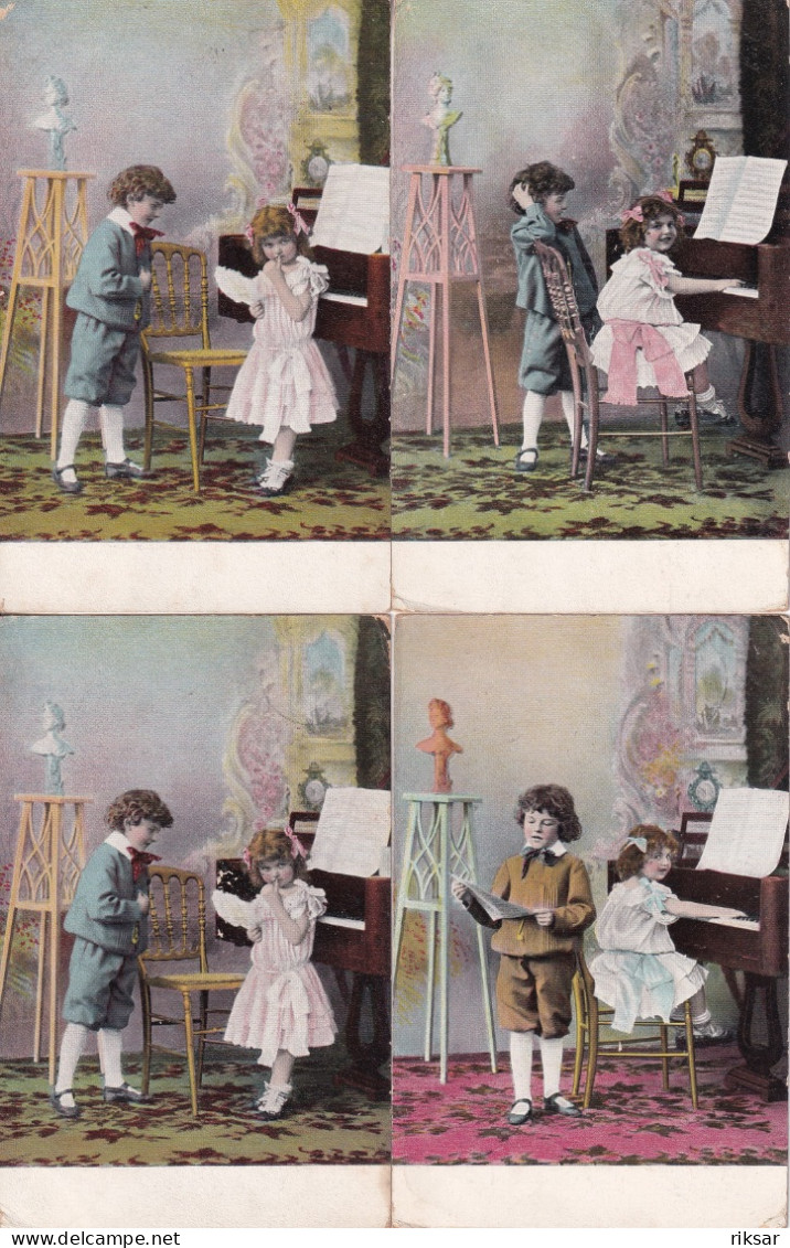 FANTAISIE(ENFANT) SERIE DE 10 CARTES(PIANO) - Bebes