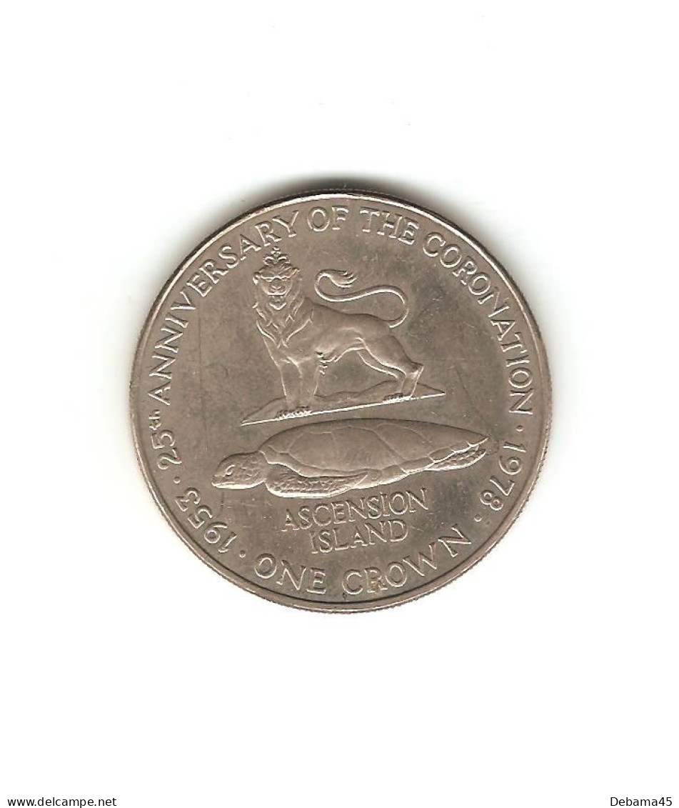 635/ ASCENSION ISLAND : Elizabeth II : 1 Crown 1978 (copper-nickel - 28,55 Grammes) 25ème Anniversaire Du Couronnement - Ascension Island