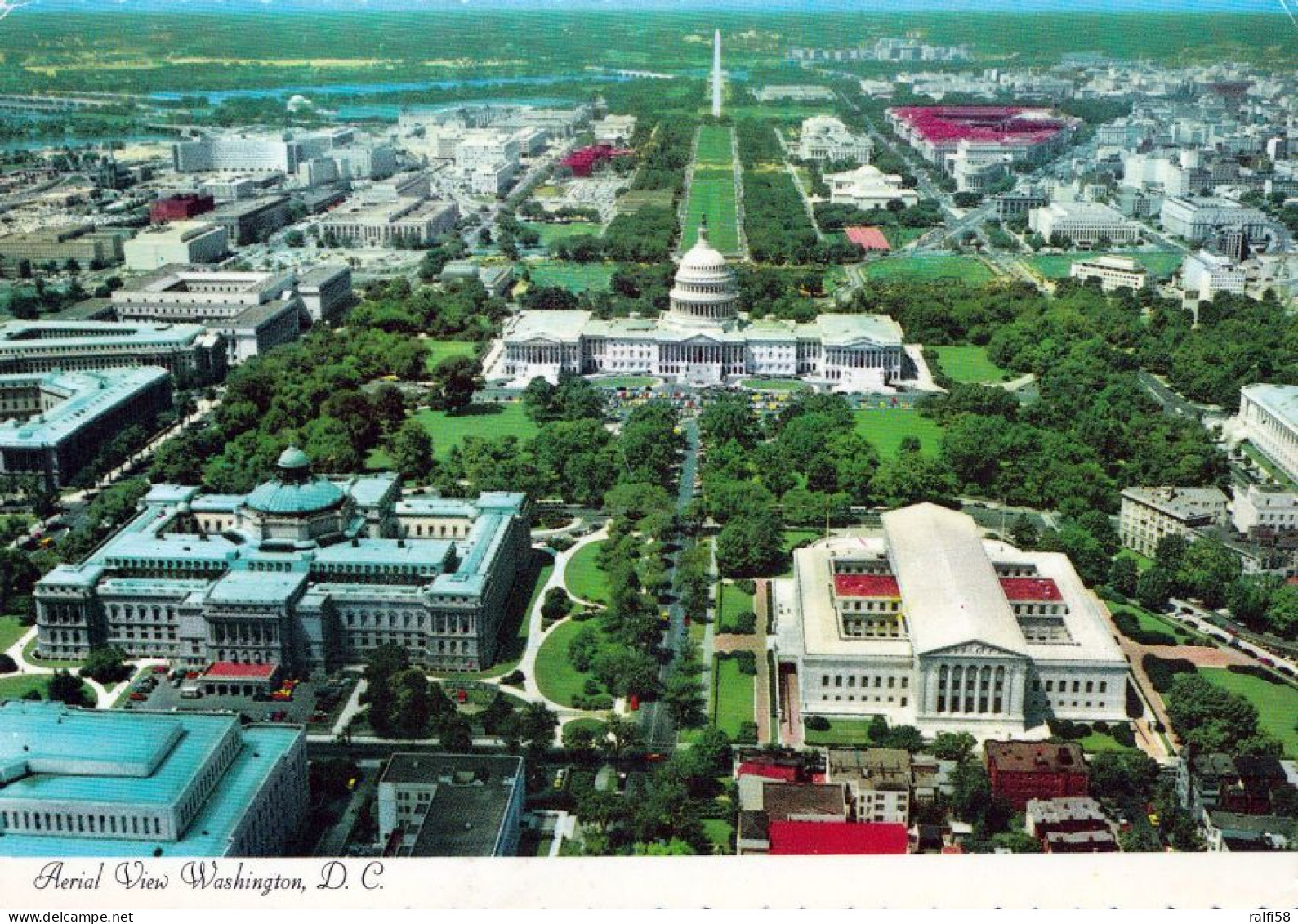 1 AK USA / Washington DC * View Showing U.S. Capitol, Supreme Court Building, Library Of Congres, Wasgington Monument * - Washington DC