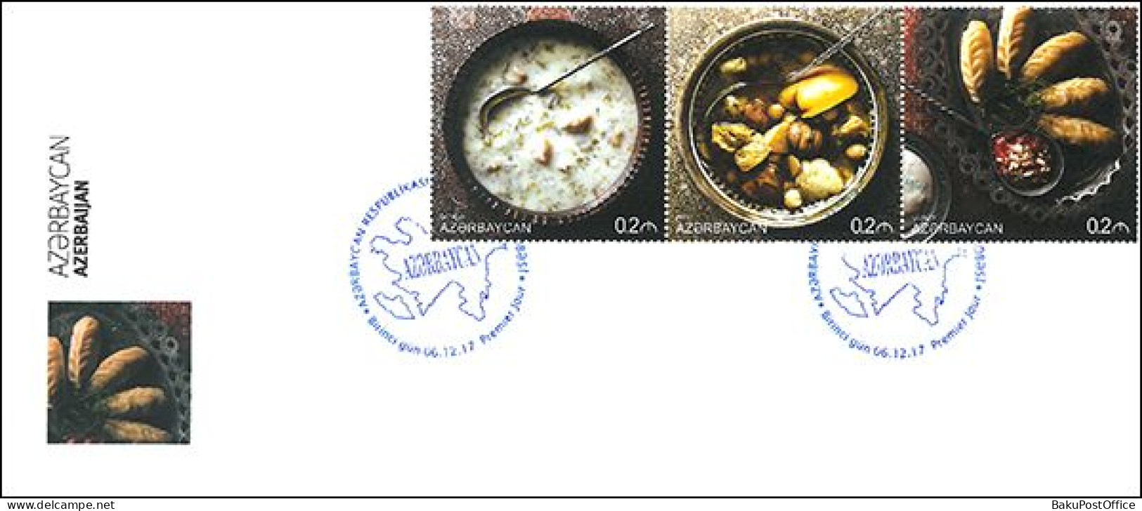 Azerbaijan 2017  Book “Azerbaijan”. FDC First Day Cover  Cuisine 6 - Azerbaïdjan