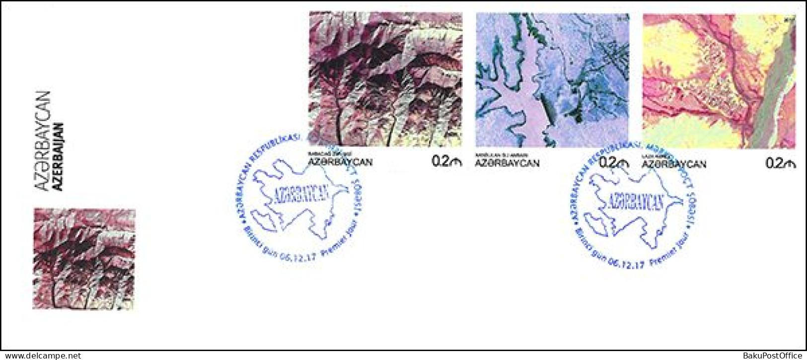 Azerbaijan 2017  Book “Azerbaijan”.FDC First Day Cover Satellite Images 1 - Aserbaidschan