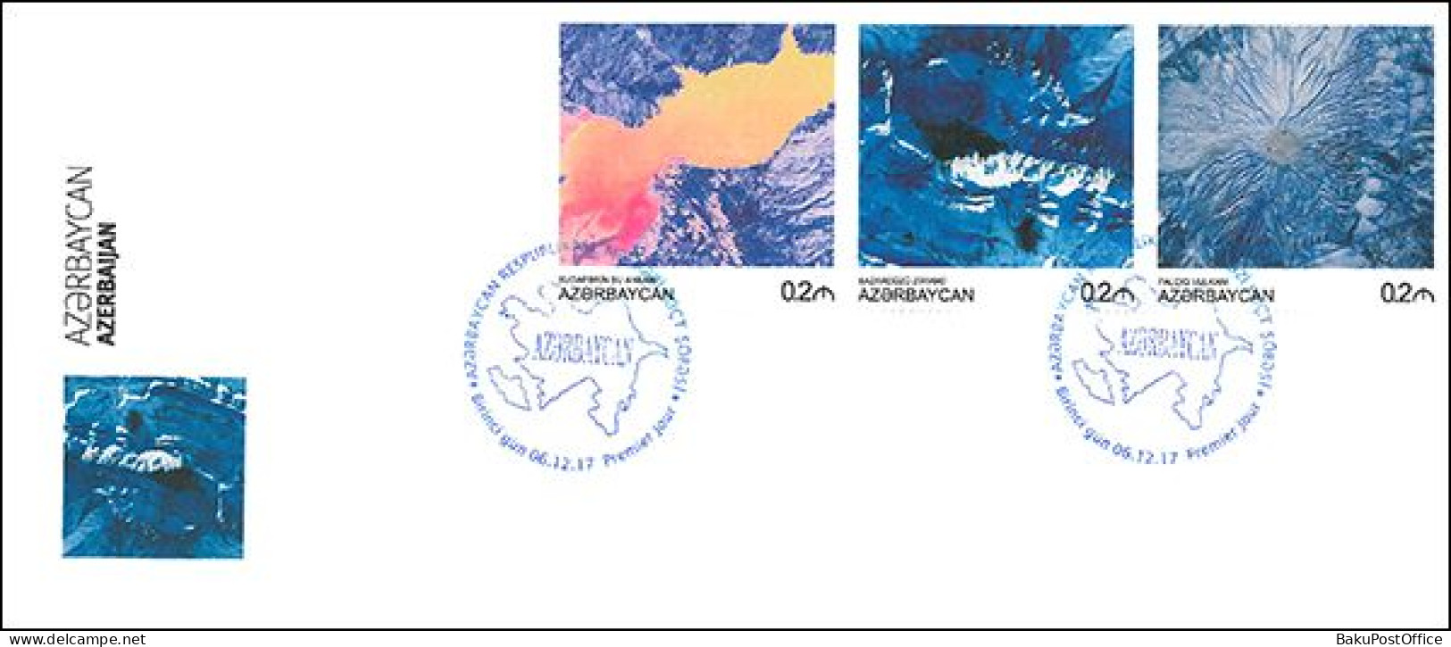 Azerbaijan 2017  Book “Azerbaijan” FDC First Day Cover. Satellite Images 2 - Azerbaijan