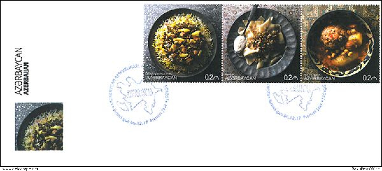 Azerbaijan 2017  Book “Azerbaijan”. FDC First Day Cover Cuisine 2 - Azerbaïdjan