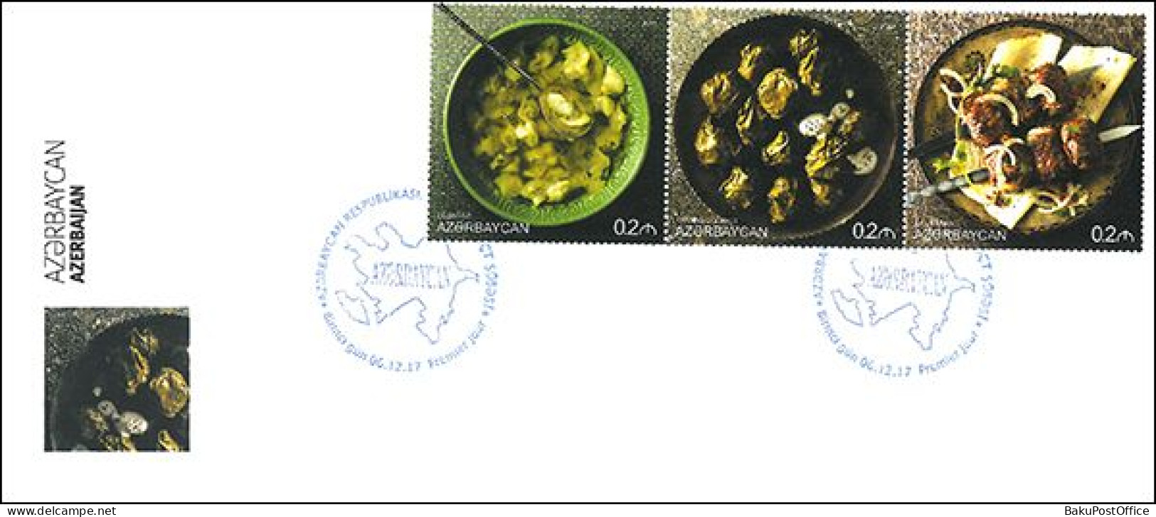 Azerbaijan 2017  Book “Azerbaijan”. FDC First Day Cover Cuisine 4 - Azerbaijan