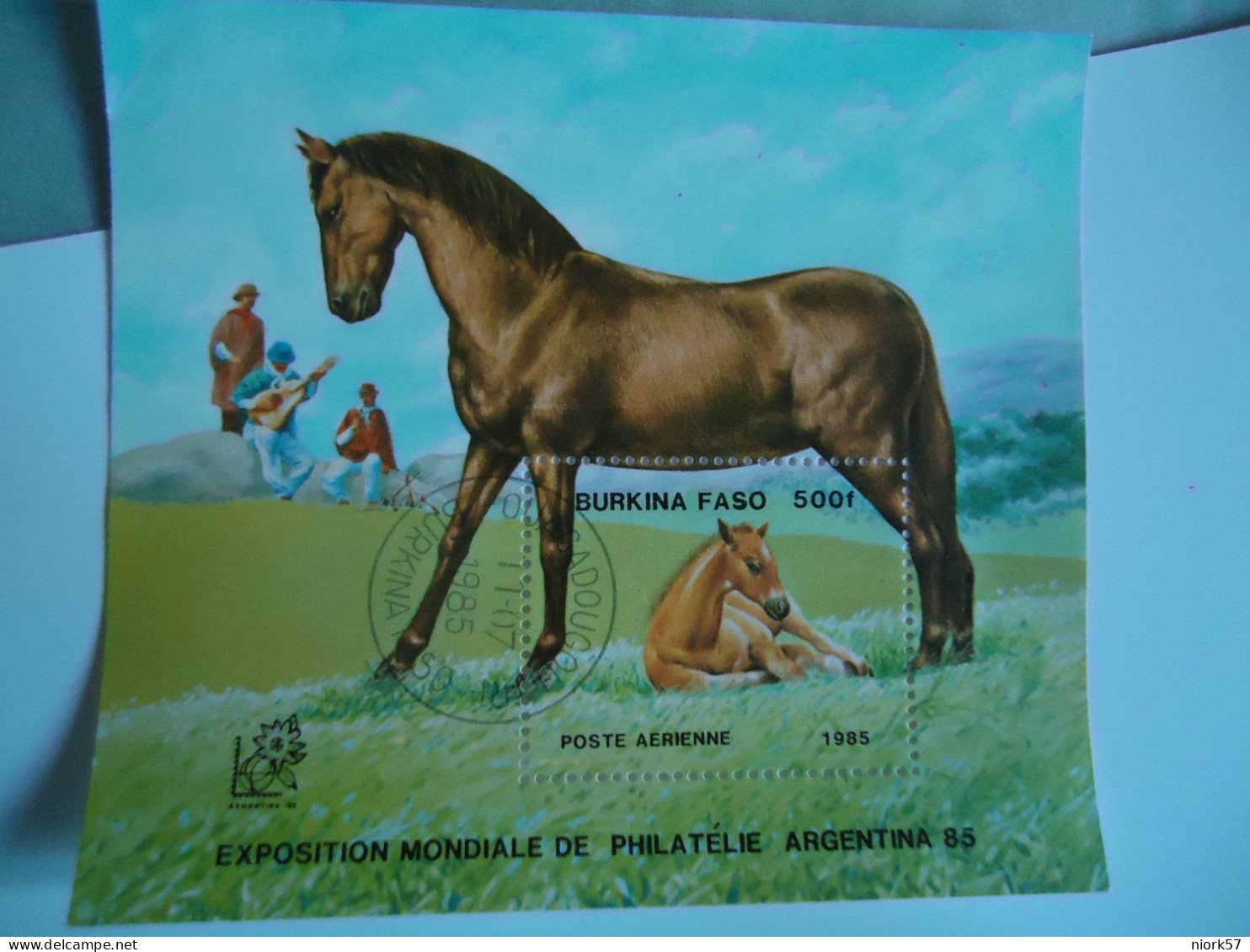 BURKINA FASO USED  STAMPS  SHEET   HORSES 1985 - Chevaux