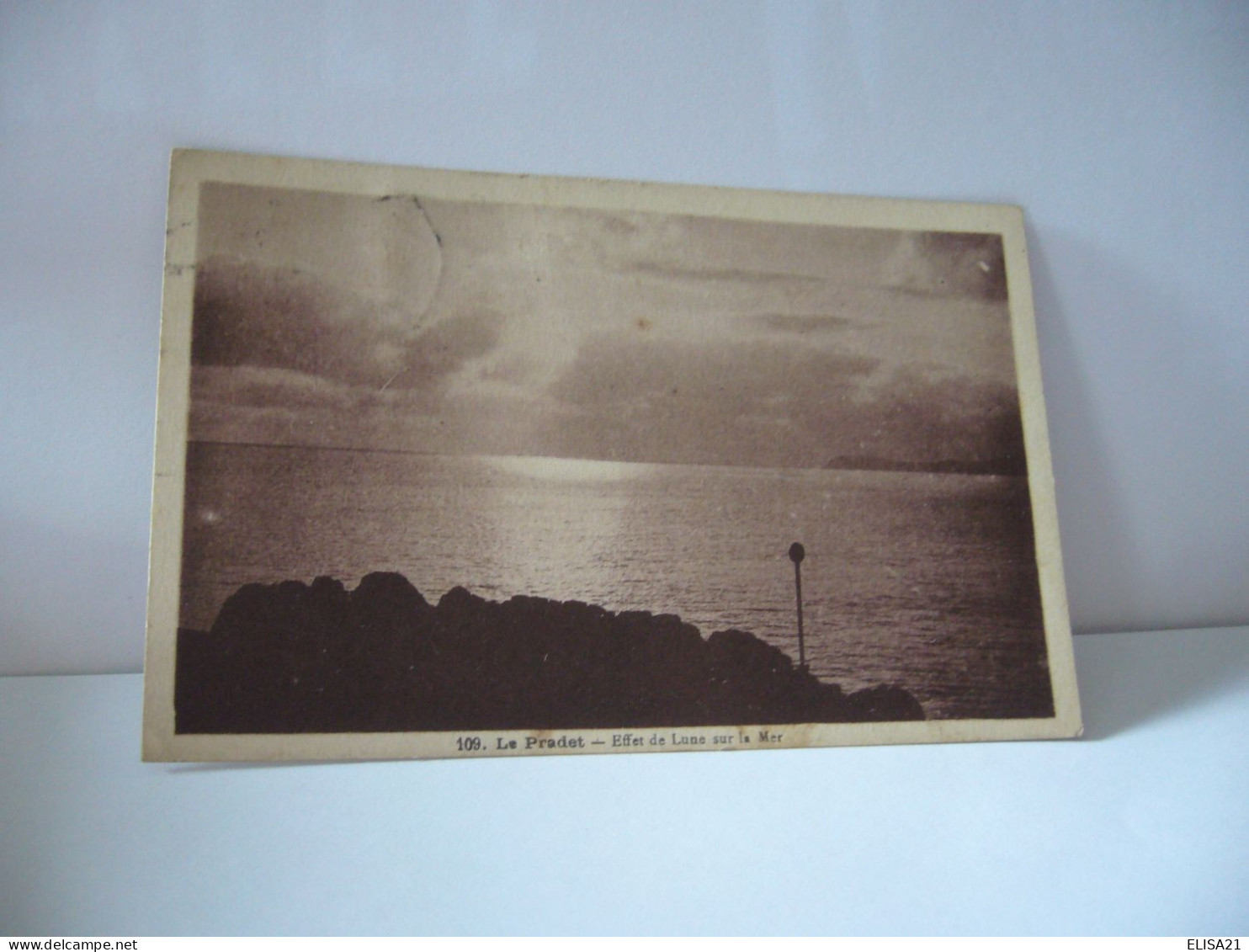 LE PRADET  83 VAR  EFFET DE LUNE SUR LA MER CPA1935 - Le Pradet