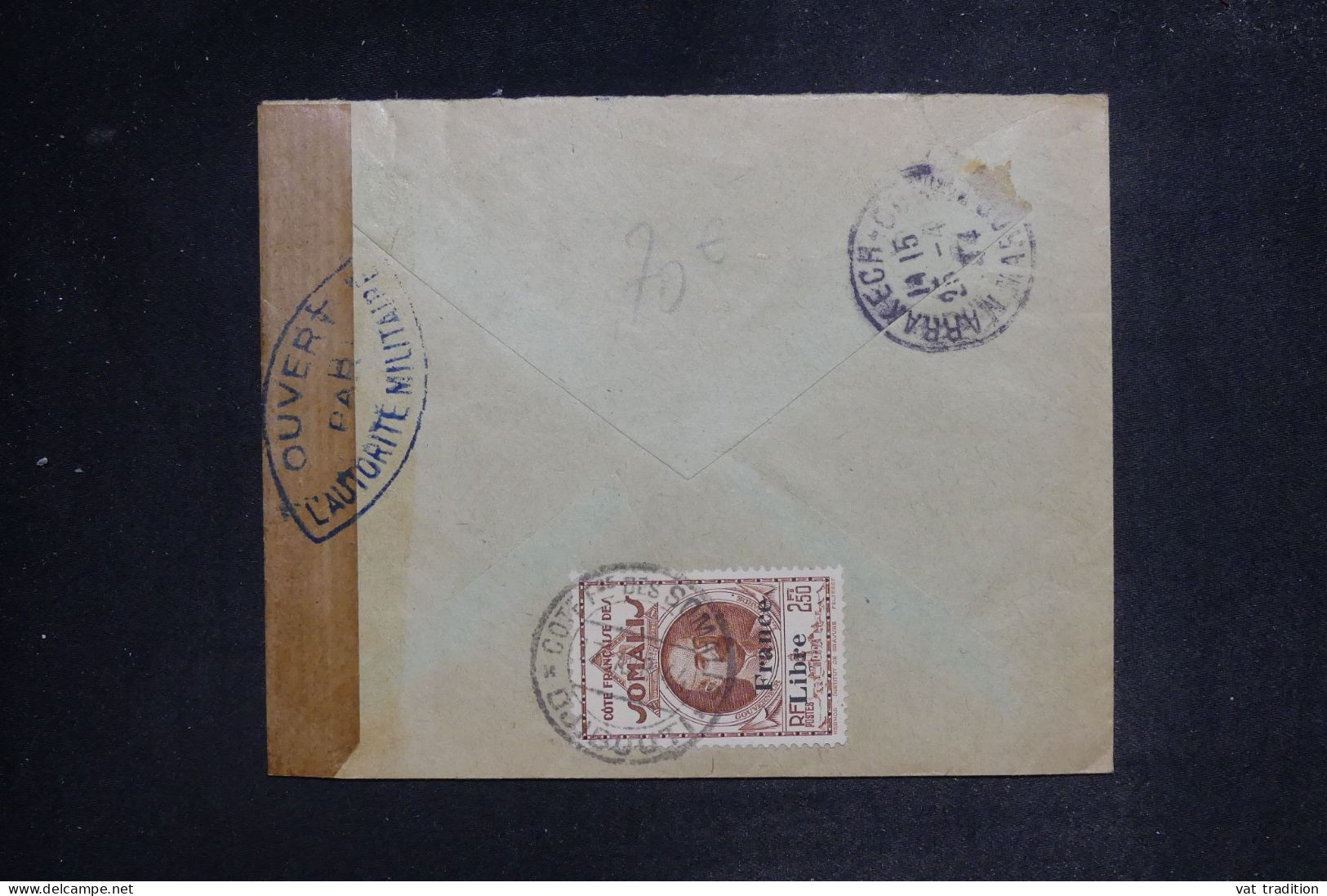 CÔTE DES SOMALIS - Enveloppe De La Croix Rouge De Djibouti En Recommandé Pour Le Maroc En 1944 Avec Contrôle - L 151807 - Briefe U. Dokumente