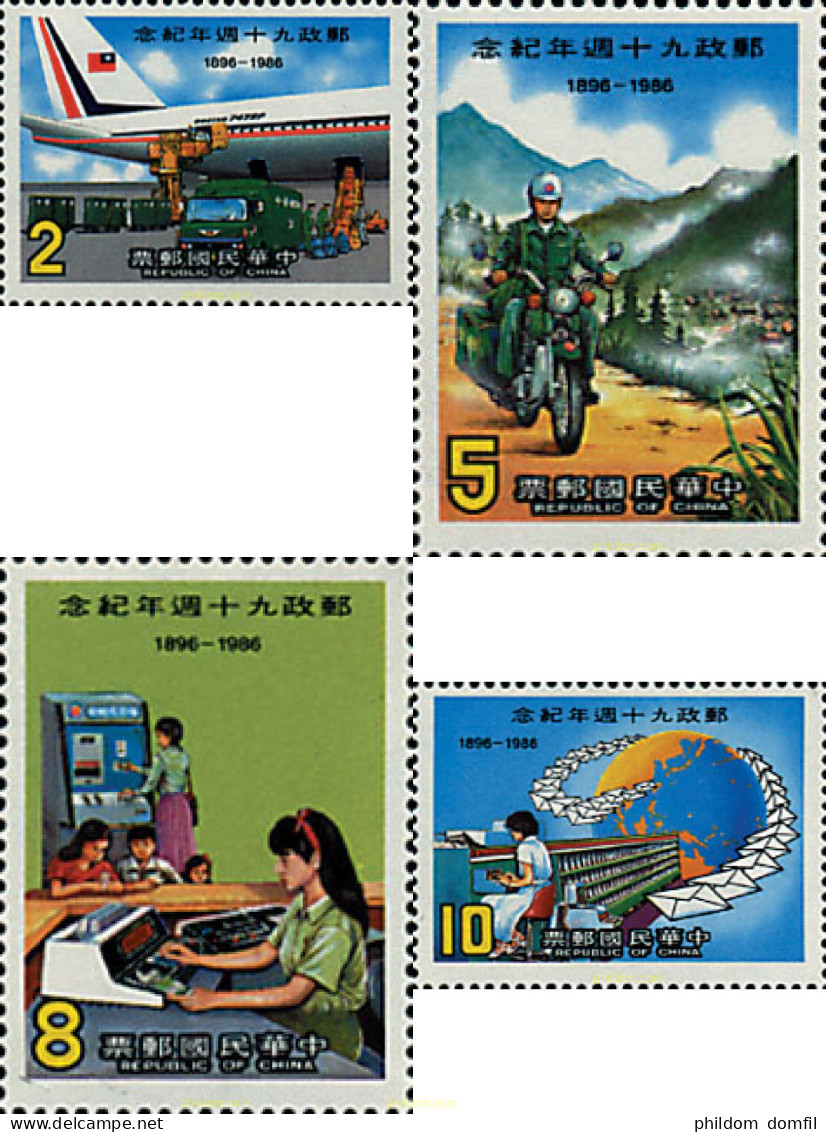 243055 MNH CHINA. FORMOSA-TAIWAN 1986 90 ANIVERSARIO DE CORREOS - Ungebraucht