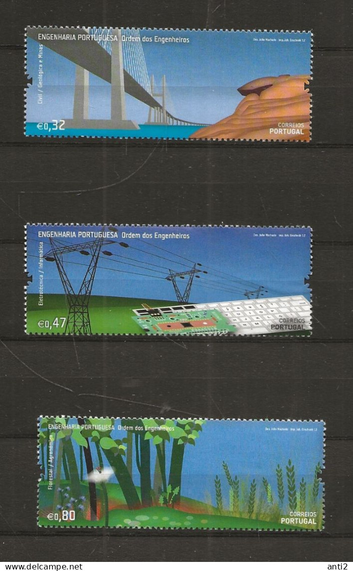 Portugal 2012 Portuguese Engineering., Geology, Computer, Forestry, Mi 3798, 3799, 3802 MNH(**) - Nuovi