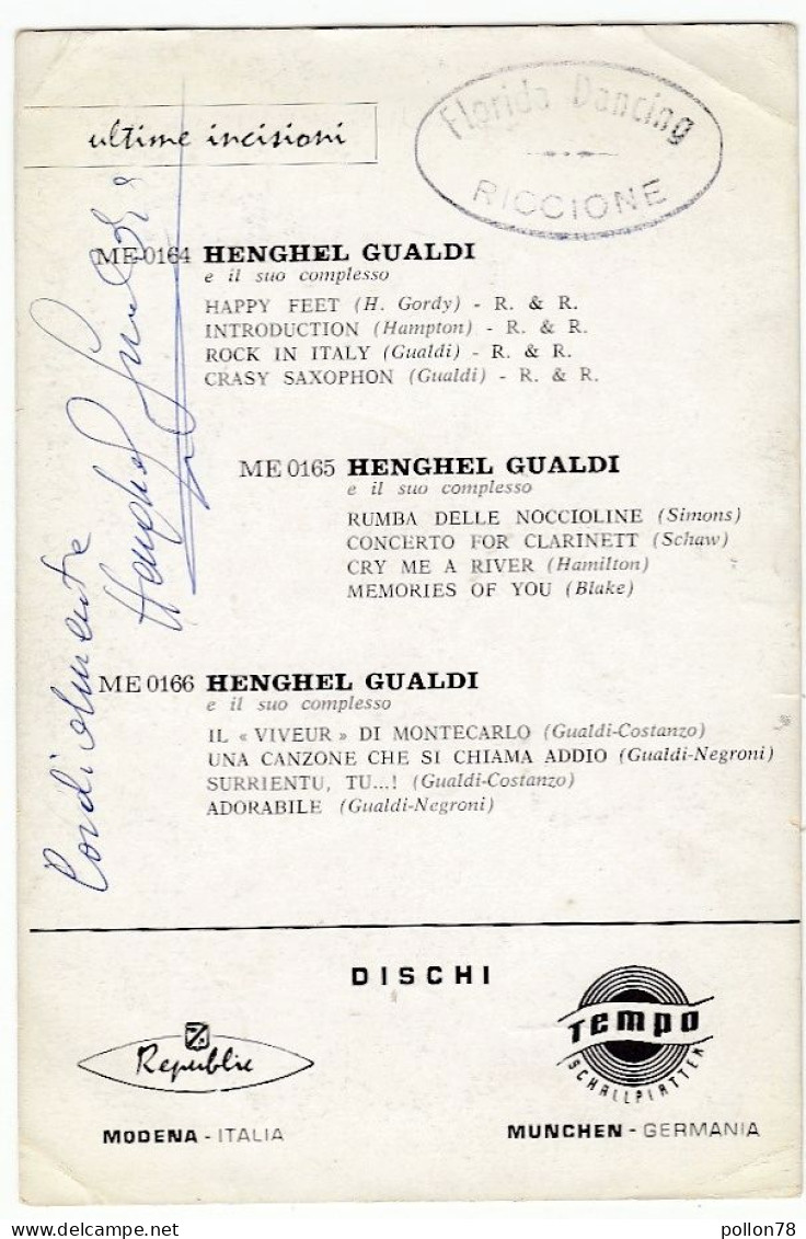 HENGHEL GUALDI E IL SUO COMPLESSO - AUTOGRAFATA? - Vedi Retro - Musique Et Musiciens