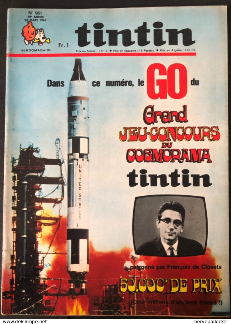 TINTIN Le Journal Des Jeunes N° 961 - 1967 - Tintin
