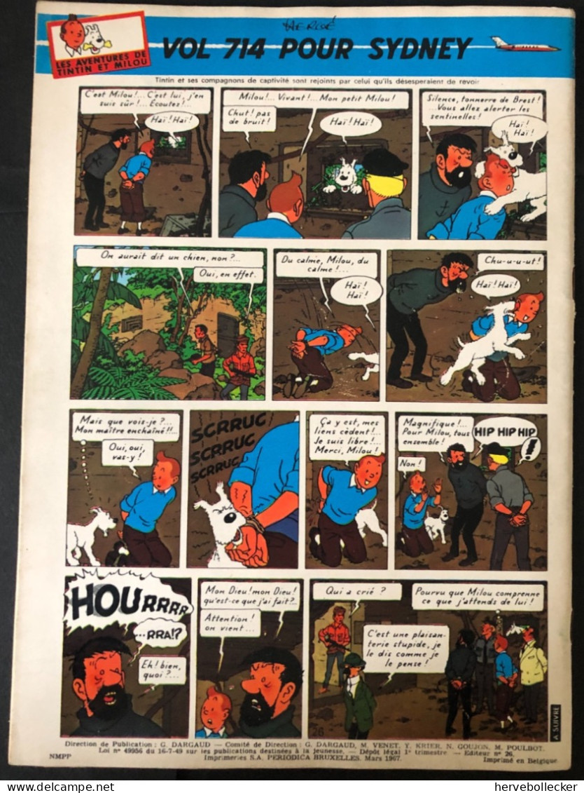 TINTIN Le Journal Des Jeunes N° 961 - 1967 - Tintin