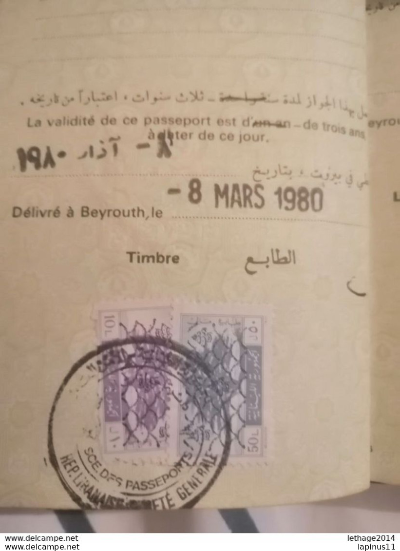 Liban Lebanon 4 Passport / 4 Passeport / EXTREMELY RARE!!! PERFECT CONDITION !! Lot Visa Fiscal International 1955 - Liban