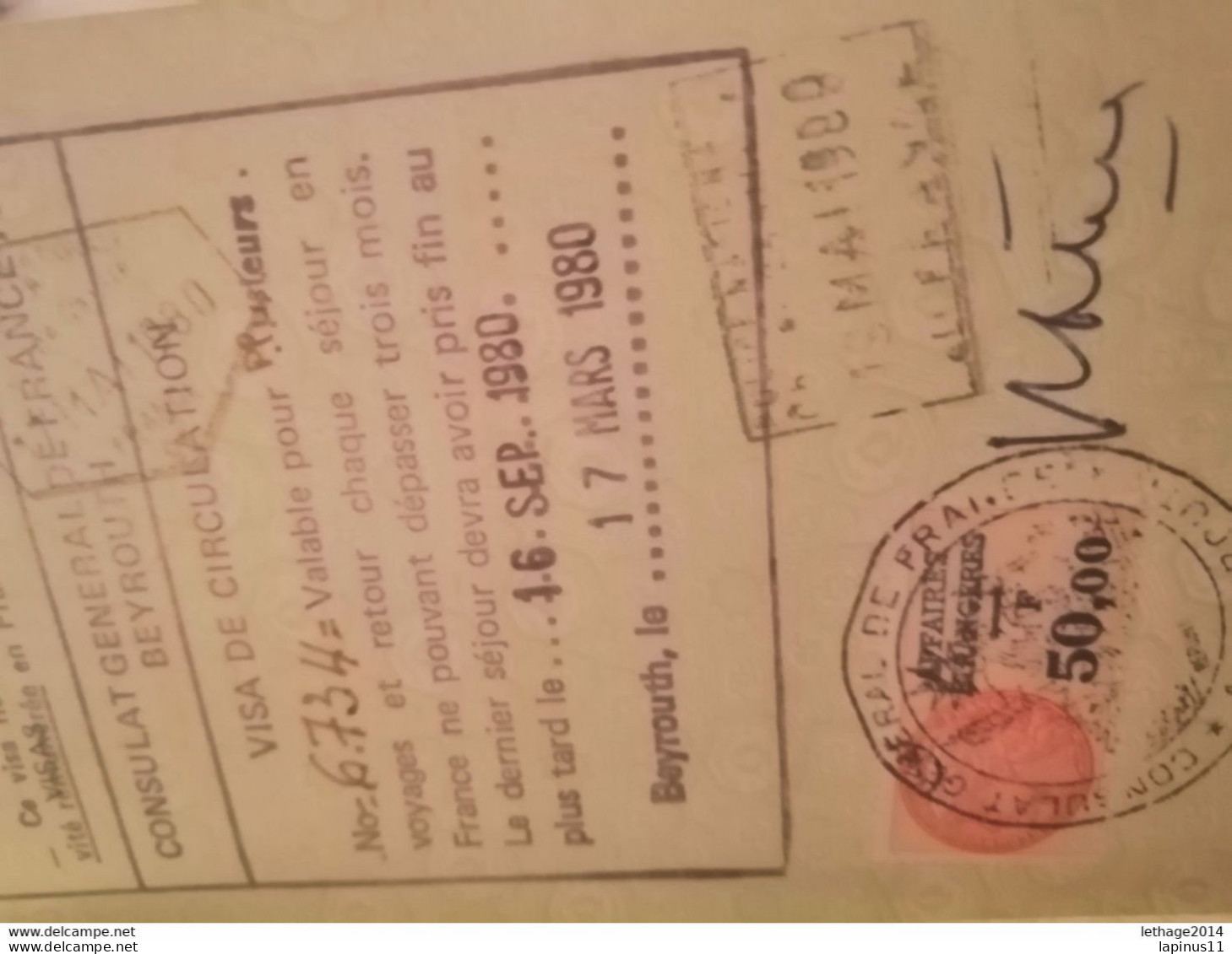 Liban Lebanon 4 Passport / 4 Passeport / EXTREMELY RARE!!! PERFECT CONDITION !! lot visa fiscal international 1955