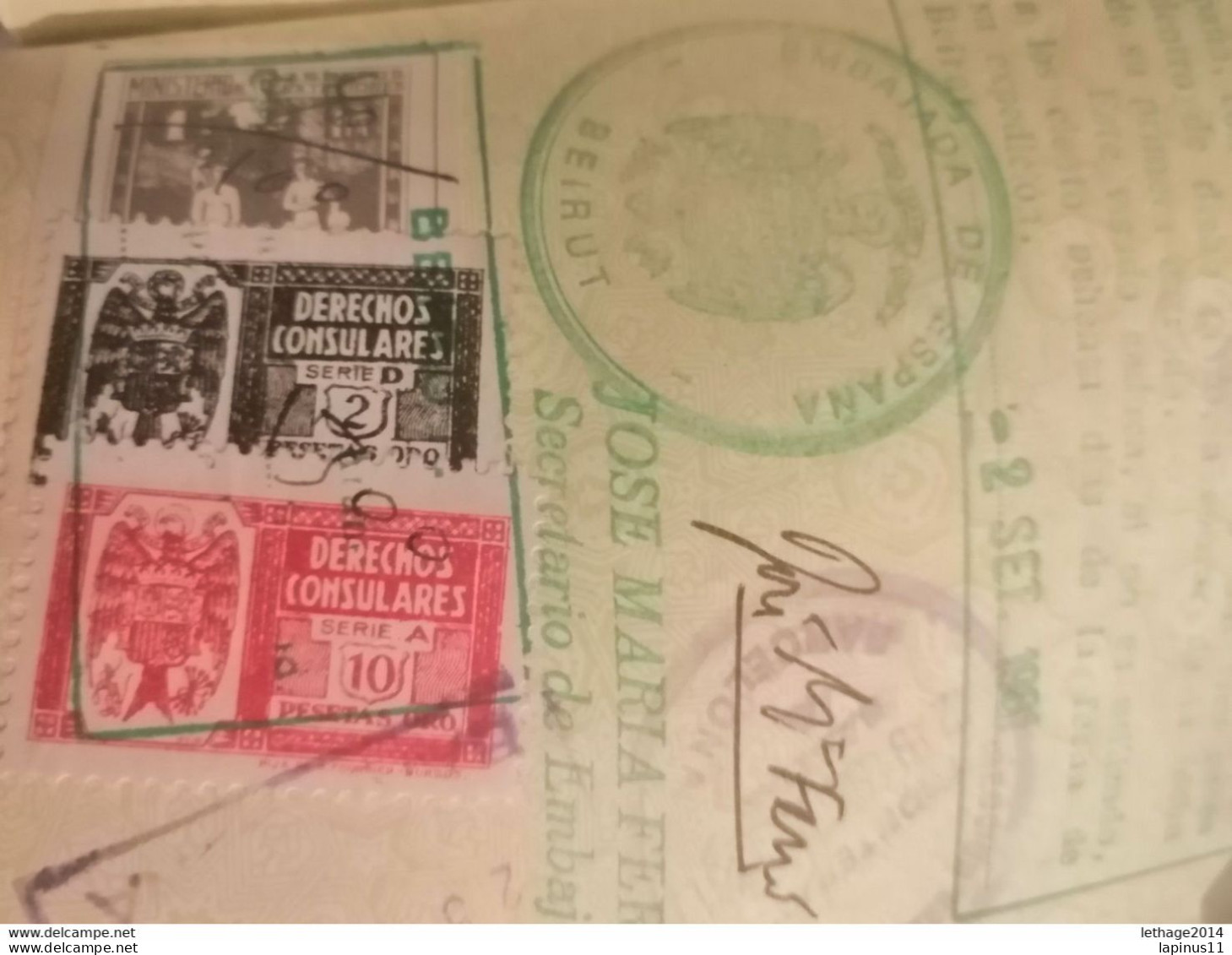 Liban Lebanon 4 Passport / 4 Passeport / EXTREMELY RARE!!! PERFECT CONDITION !! lot visa fiscal international 1955