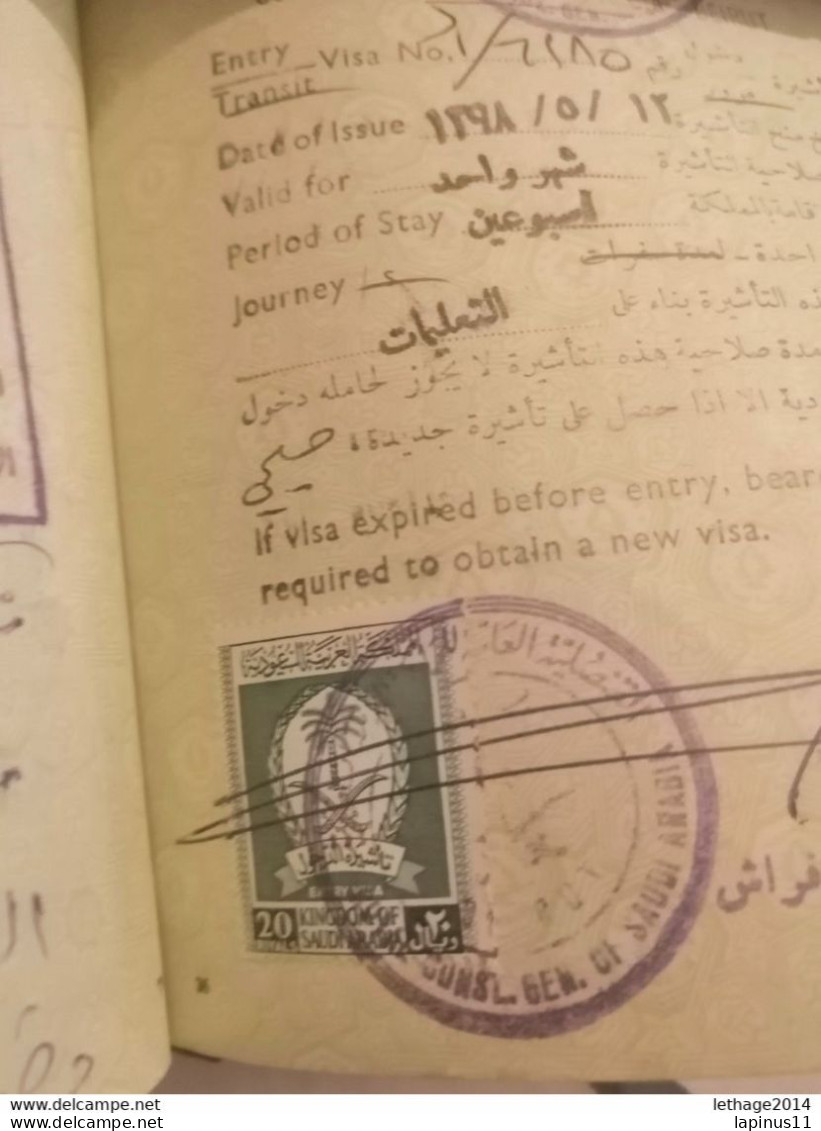 Liban Lebanon 4 Passport / 4 Passeport / EXTREMELY RARE!!! PERFECT CONDITION !! lot visa fiscal international 1955