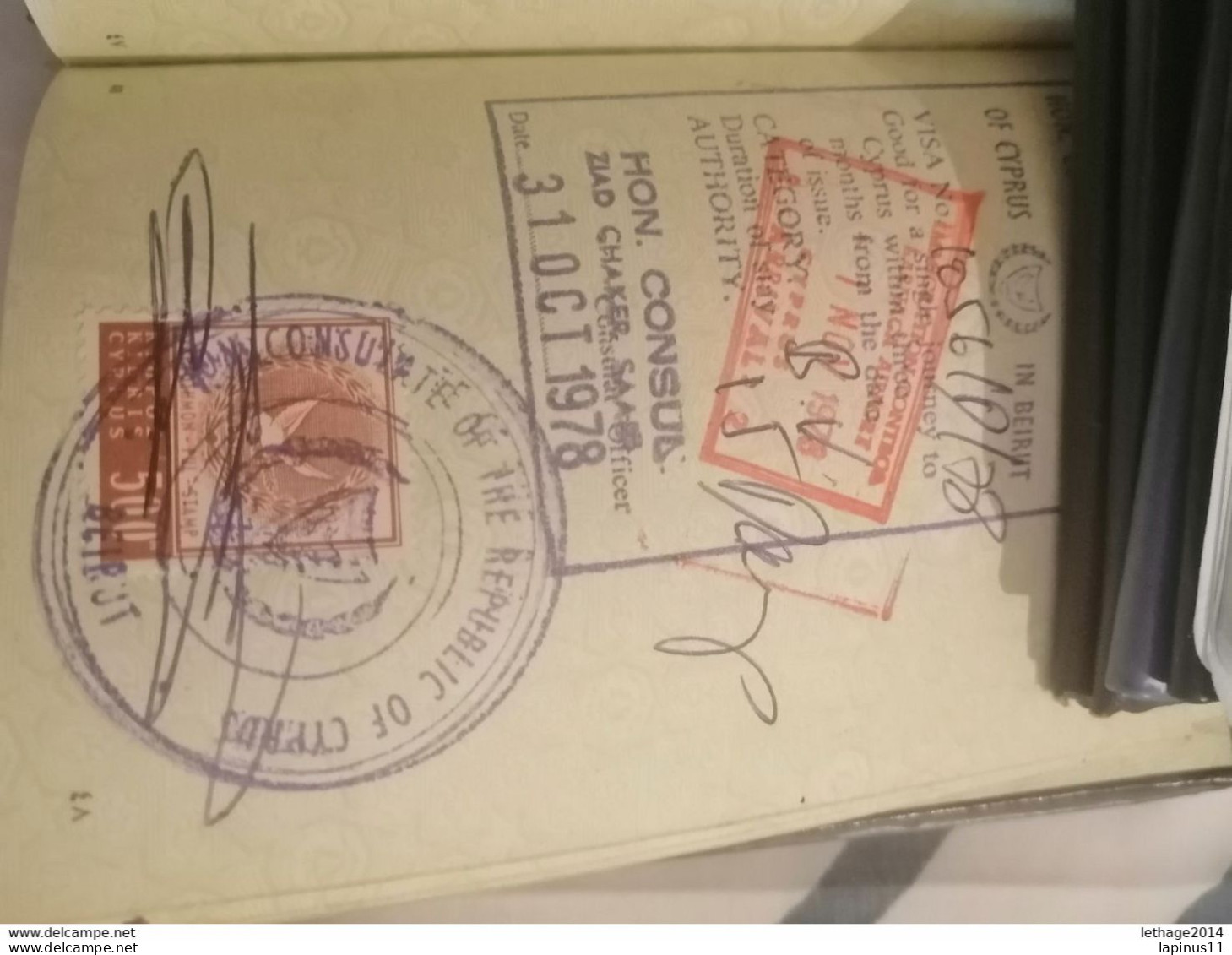 Liban Lebanon 4 Passport / 4 Passeport / EXTREMELY RARE!!! PERFECT CONDITION !! lot visa fiscal international 1955