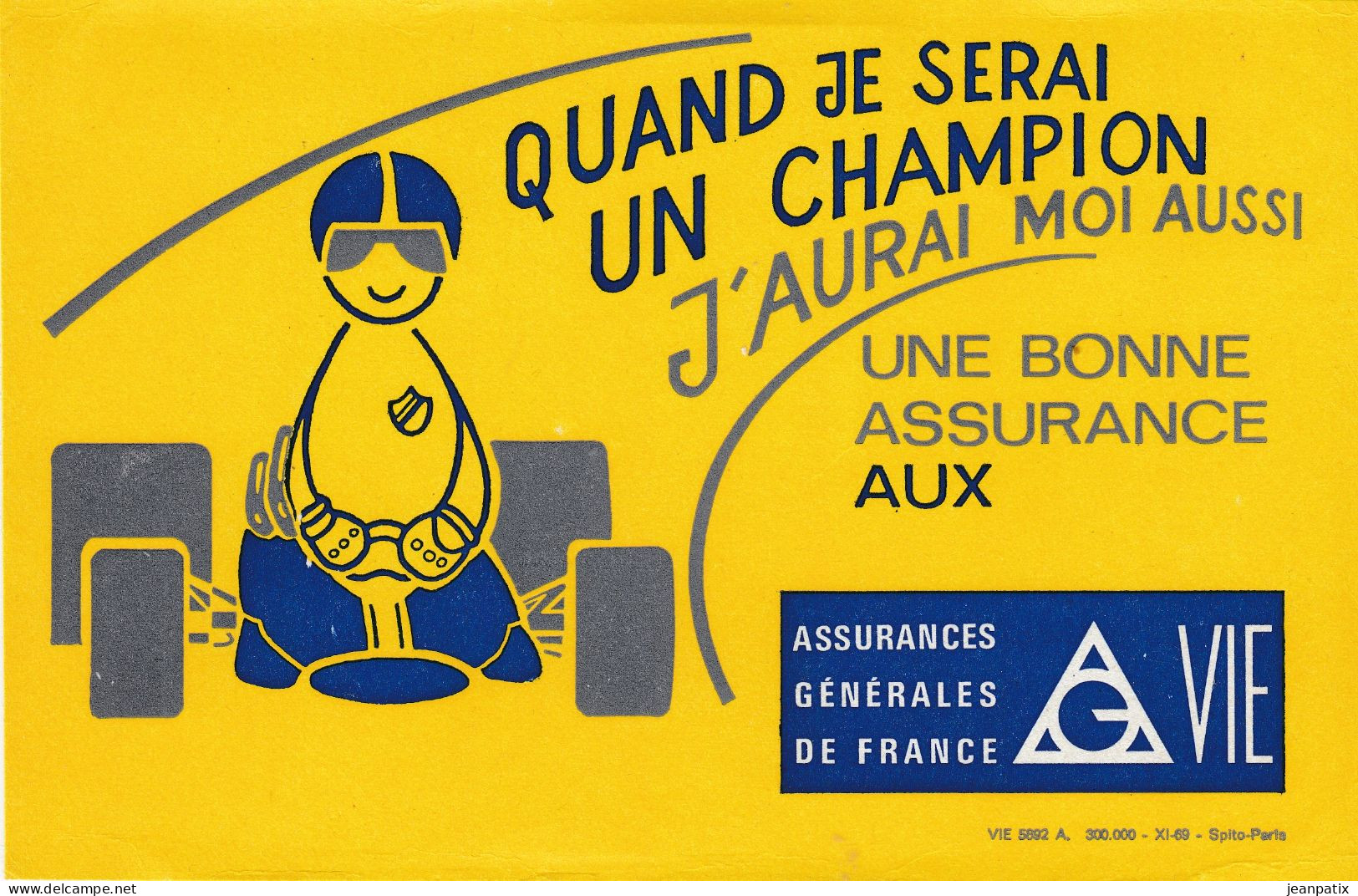 Buvard - Compagnie D'assurances Sur La Vie - A. G. Vie - Champion Formule 1 - Other & Unclassified