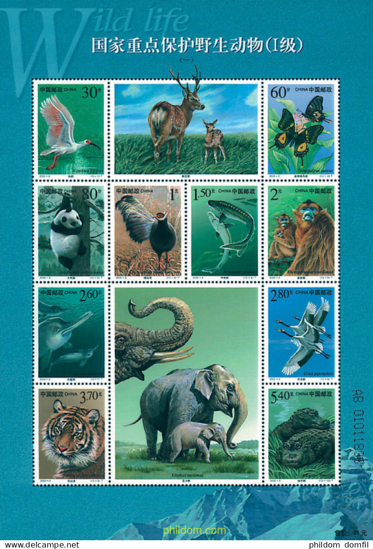 253274 MNH CHINA. República Popular 2000 FAUNA PROTEGIDA - Unused Stamps