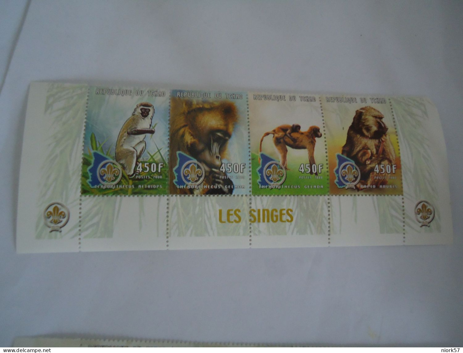 CHAD MNH  STAMPS 2000  MONKEYS   SCOUTING - Scimmie