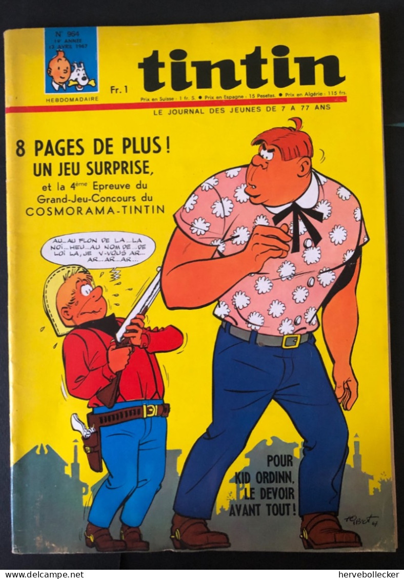 TINTIN Le Journal Des Jeunes N° 964 - 1967 - Tintin