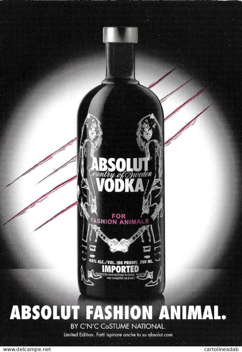 [MD5044] CPM - ABSOLUT FASHION ANIMAL - ABSOLUT VODKA COLLECTION 334 - PROMOCARD 7309 - PERFETTA - Non Viaggiata - Werbepostkarten