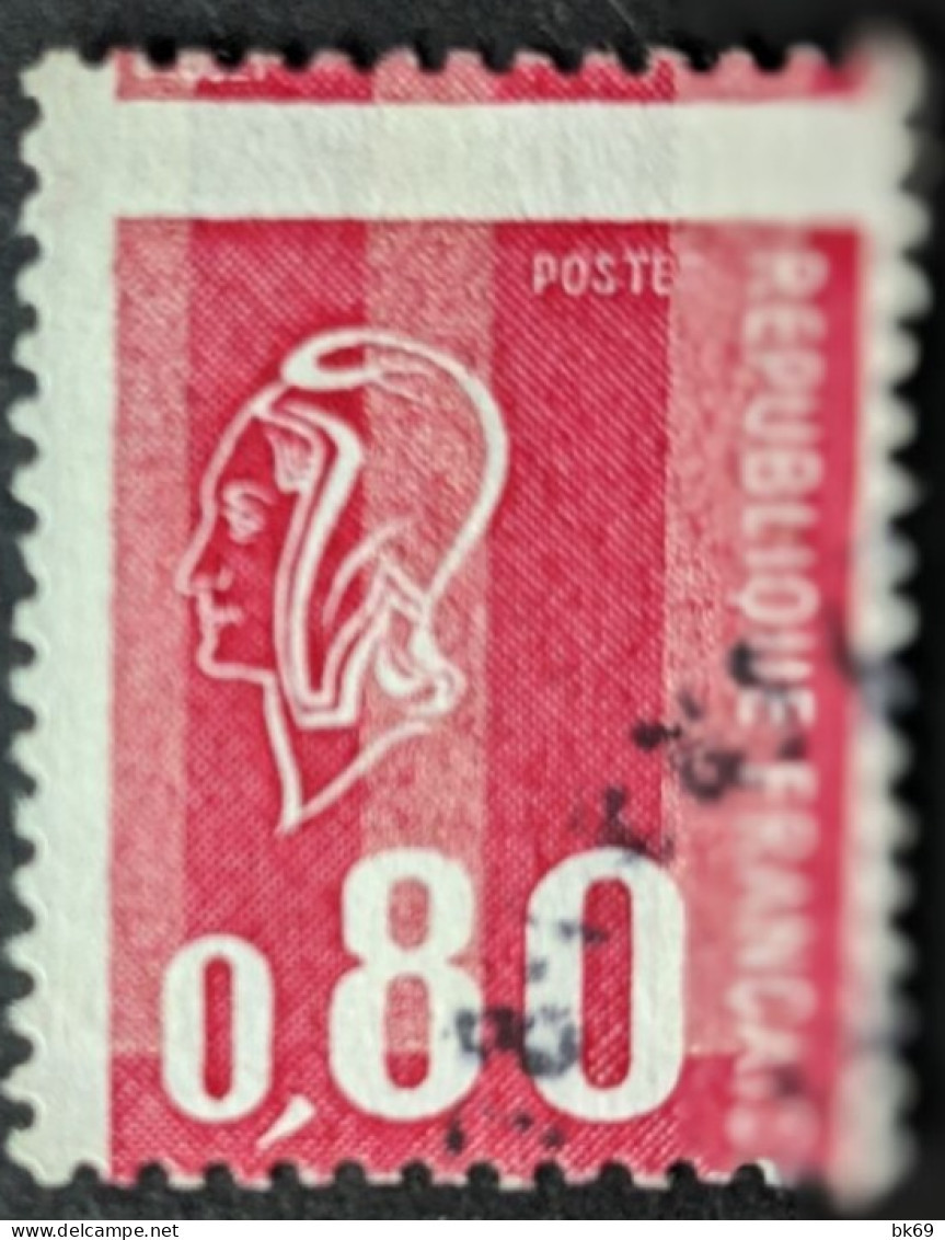 Variété 1816g Piquage Décalé Marianne Béquet 80c Rouge - Used Stamps