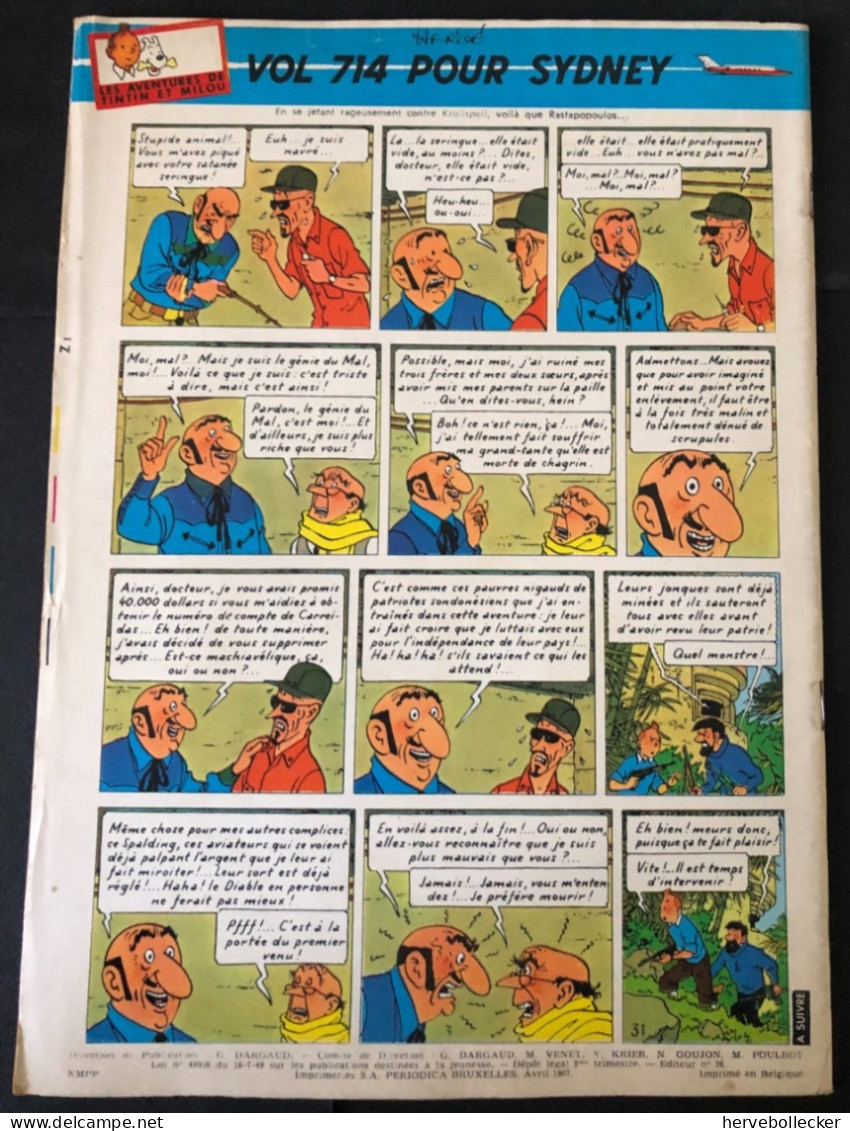 TINTIN Le Journal Des Jeunes N° 966 - 1967 - Tintin