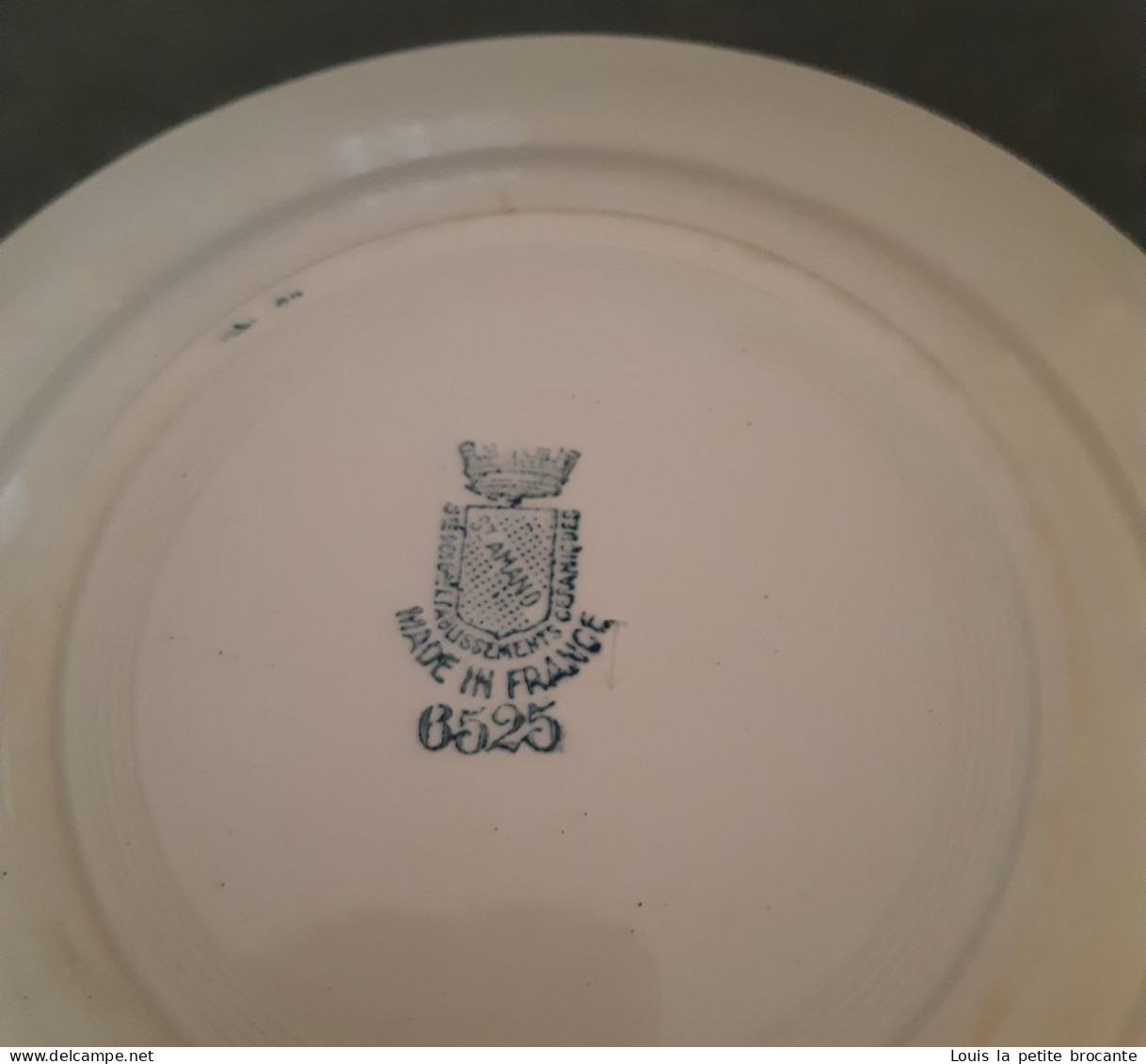 1 Assiette Plate Des Grands établissements Céramiques De ST AMAND, Modèle 6525,  Sans Numéro De Série (rare), - Platos