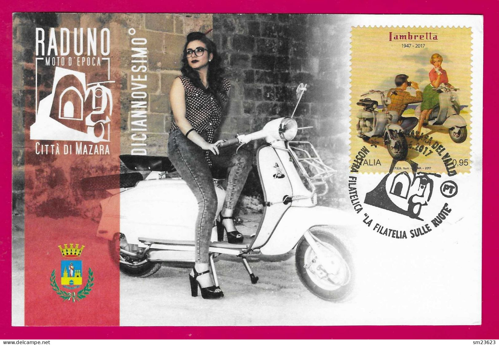 ITALIEN / Italia 2017 , RADUNO Moto D'Epoca / Cittá Di Mazara  - Maximum Card - ROMA Filatelico 12.6.2004 - Cartoline Maximum