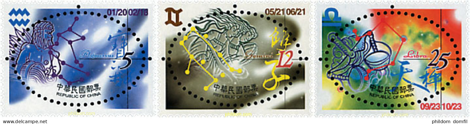 81973 MNH CHINA. FORMOSA-TAIWAN 2001 LOS SIGNOS DEL ZODIACO - Neufs