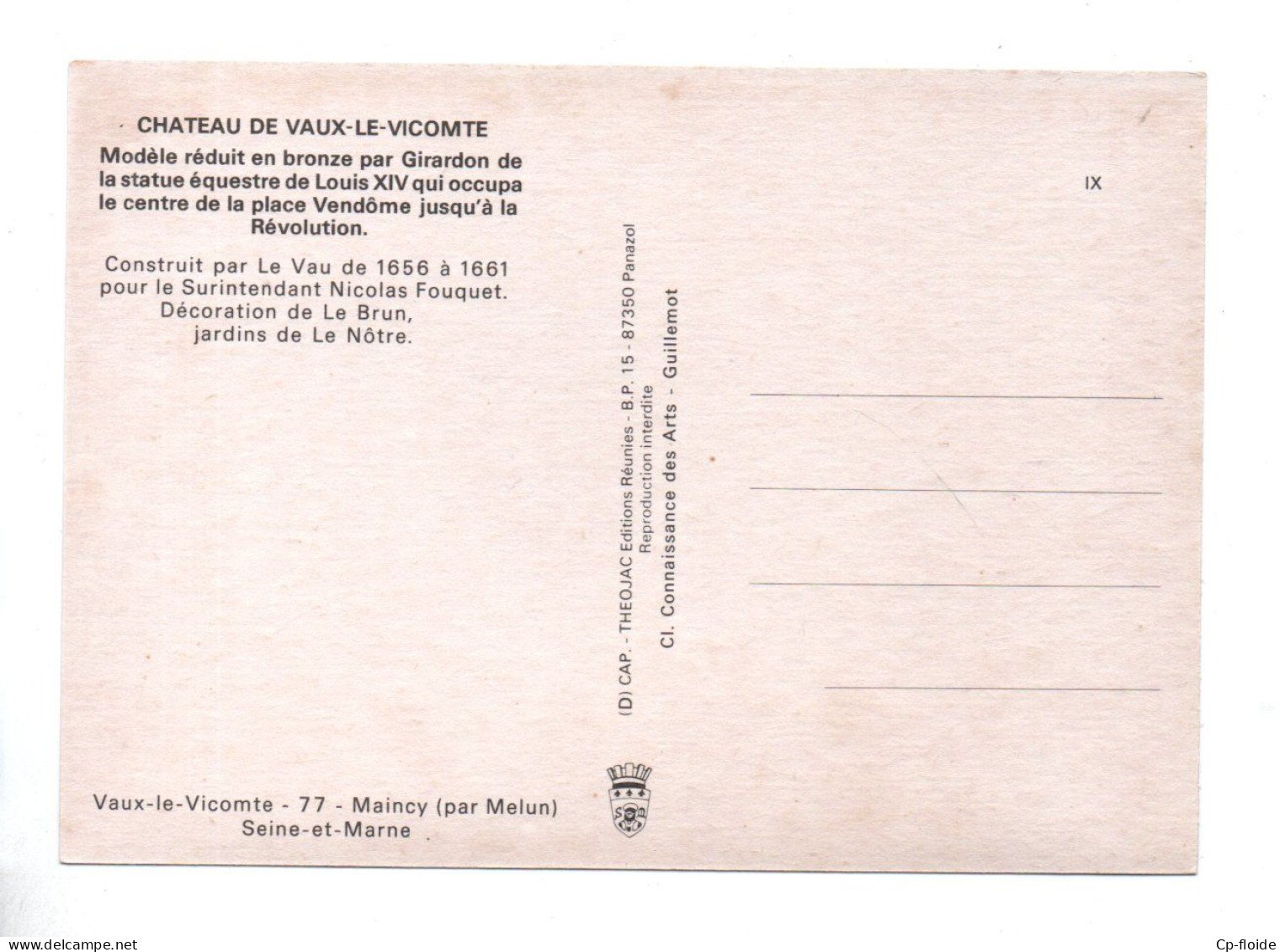 77 - VAUX-LE-VICOMTE . LE CHÂTEAU . " STATUE ÉQUESTRE DE LOUIS XIV " . BRONZE DE GIRARDON - Réf. N°38872 - - Vaux Le Vicomte