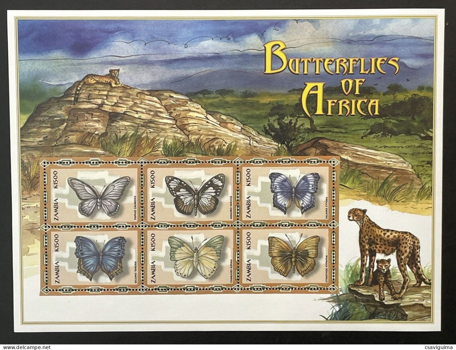 Zambia - 2004 - Insects: Butterflies - Yv 9742/47 - Butterflies