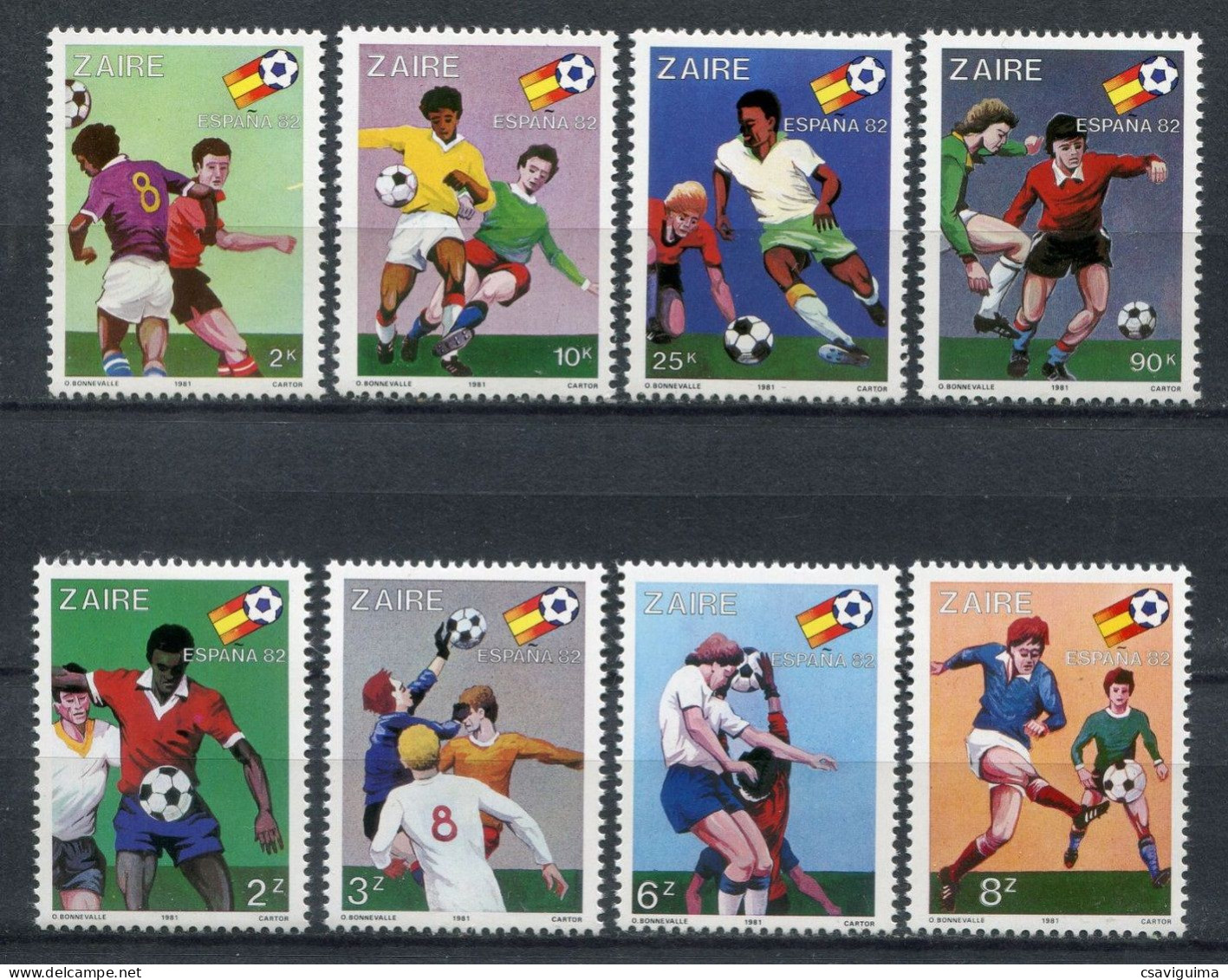 Zaire - 1981 - World Cup: 1982 - Yv 1043/50 - 1982 – Spain