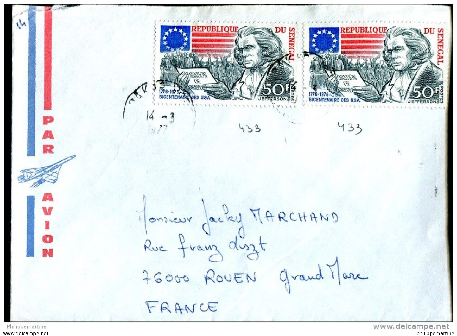 Sénégal - Lot De 100 Timbres Sur Fragment, FDC Ou Enveloppes Correspond Aux Timbres En Vente Dans Ma Boutique - Sénégal (1960-...)