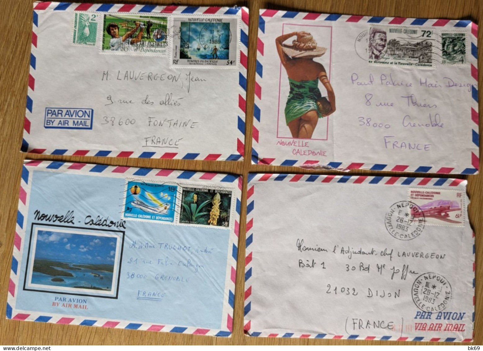 Nouvelle Calédonie 8 Enveloppes = 20 Timbres - Cartas & Documentos