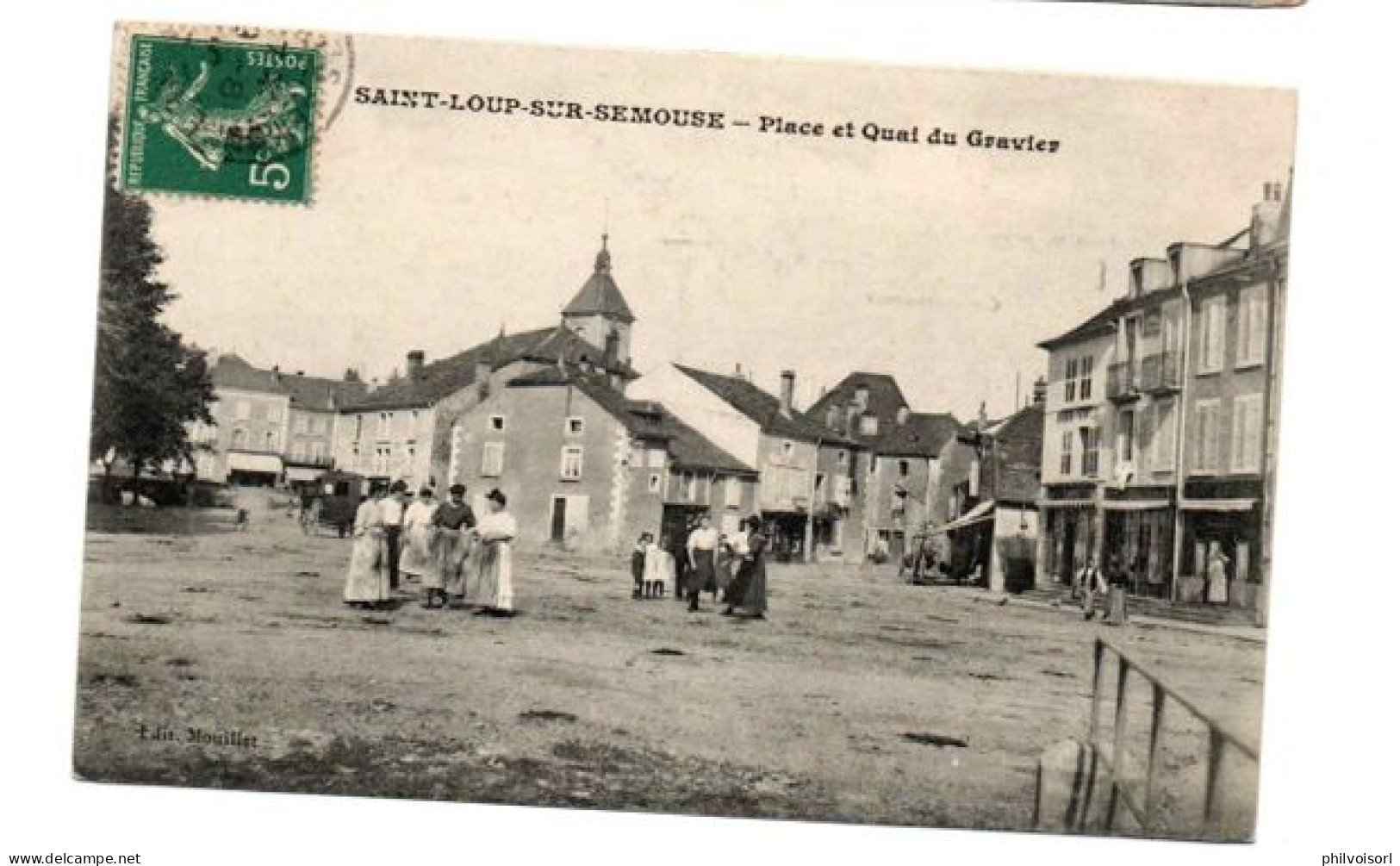 SAINT LOUP SUR SEMOUSE PLACE ET QUAI DU GRAVIER COMMERCES TRES ANIMEE - Saint-Loup-sur-Semouse