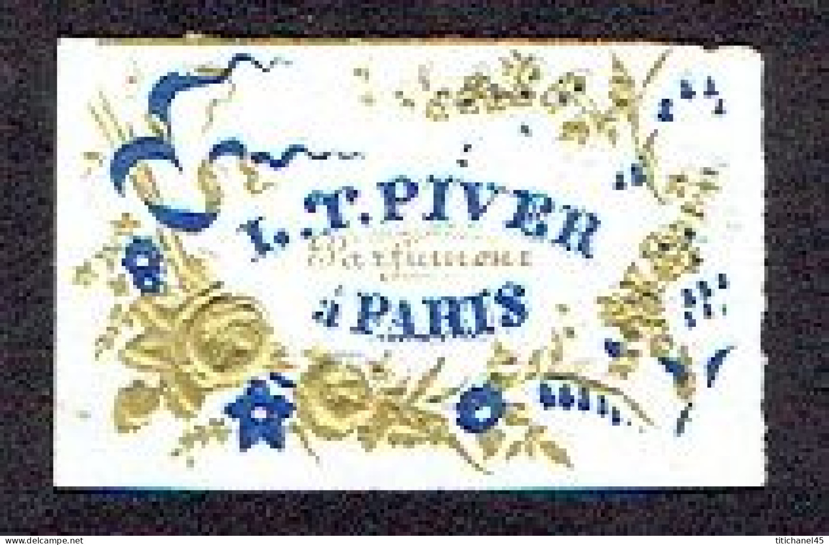 Très Petite Carte Gaufrée De L.T. PIVER Parfumeur à Paris - Other & Unclassified