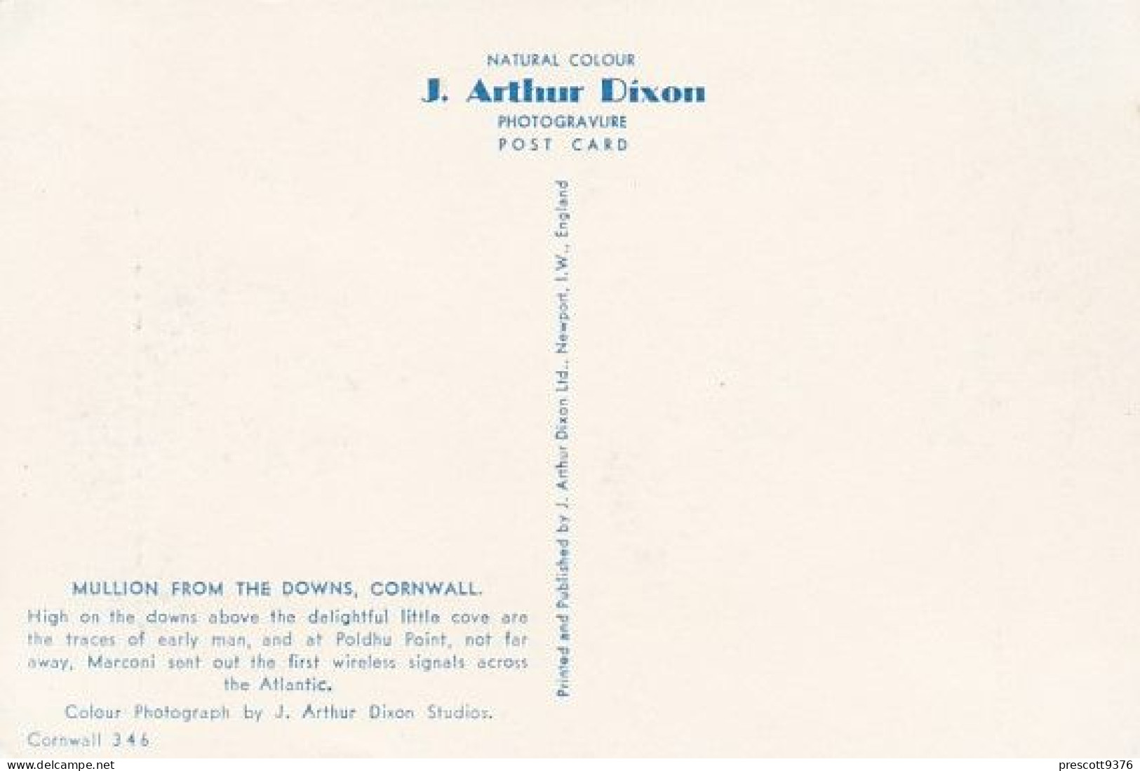 Mullion  - Cornwall - Unused Postcard - Arthur Dixon - Cor5 - Other & Unclassified