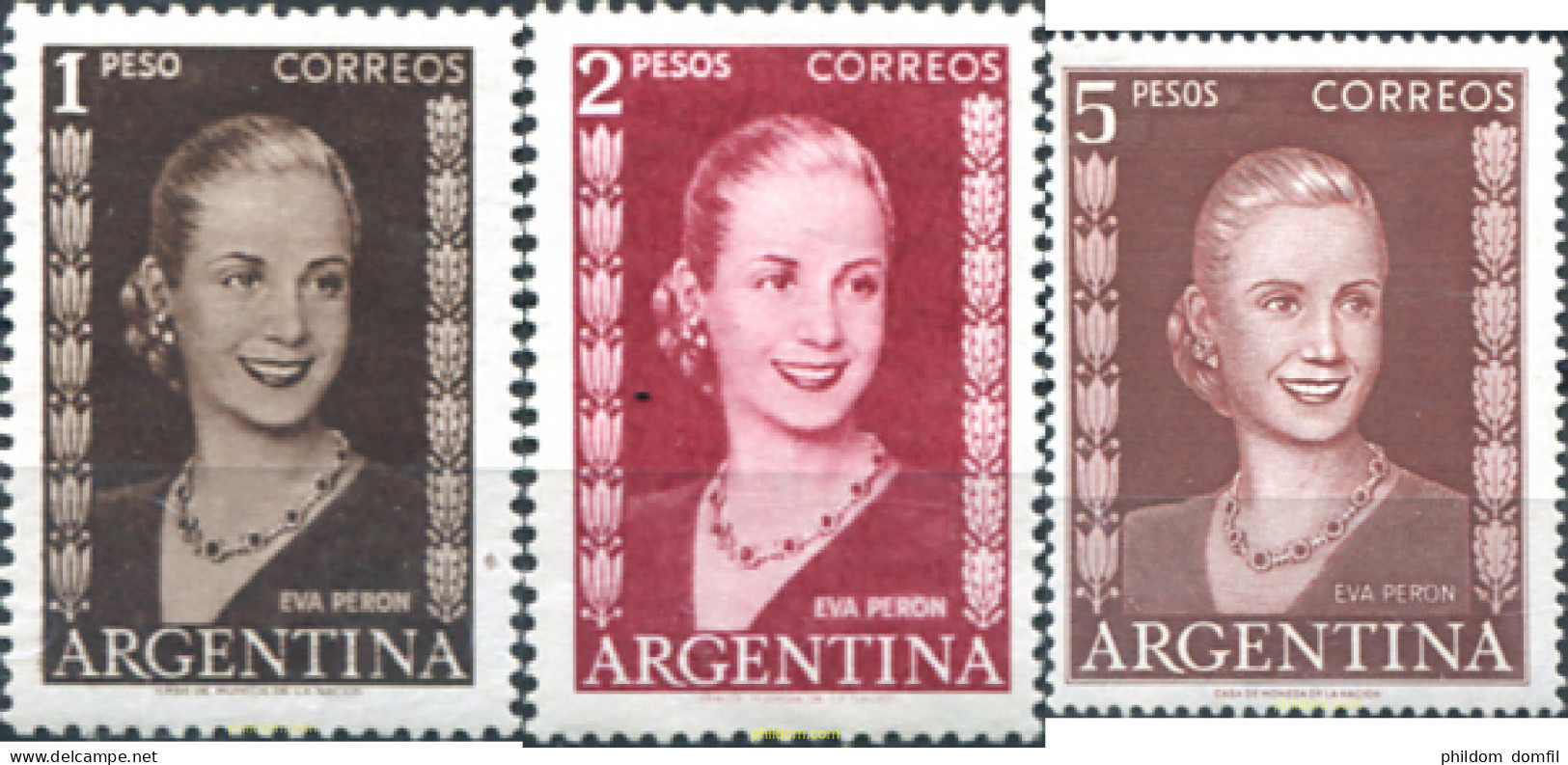 729379 MNH ARGENTINA 1952 SERIE CORRIENTE. MARIA EVA DUARTE DE PERÓN - Nuovi