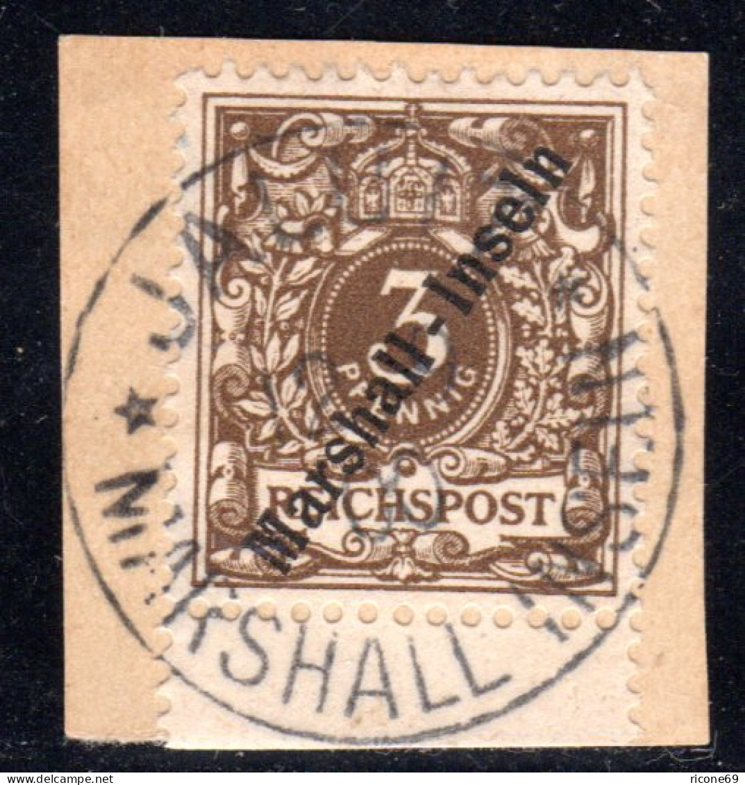 Marshall Inseln 7, 3 Pf. Auf Sauberem Briefstück M. Stempel Jaluit - Marshall Islands