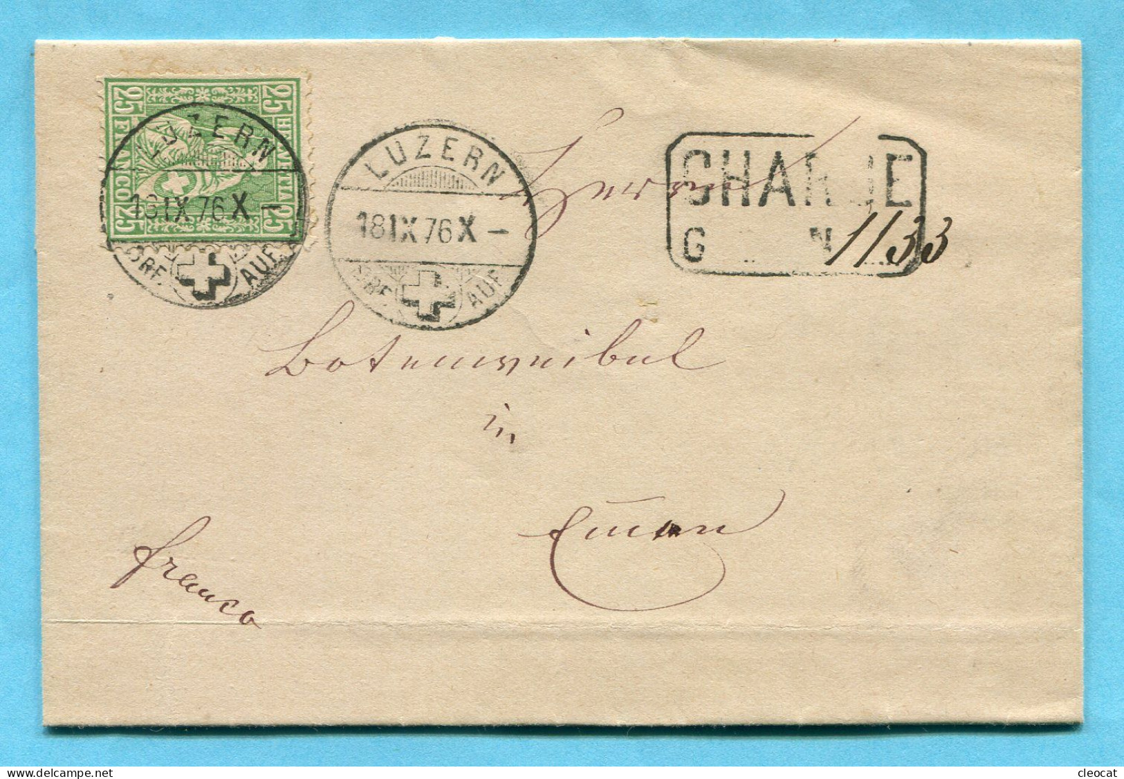R - Faltbrief Von Luzern Nach Emmen 1876 - Covers & Documents