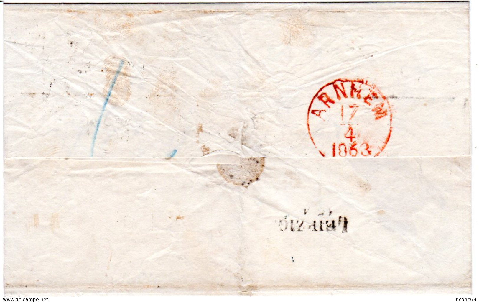 Sachsen 1863, Bahnpost-K2 Leipzig-Dresden Auf Porto Brief I.d. NL - Sachsen