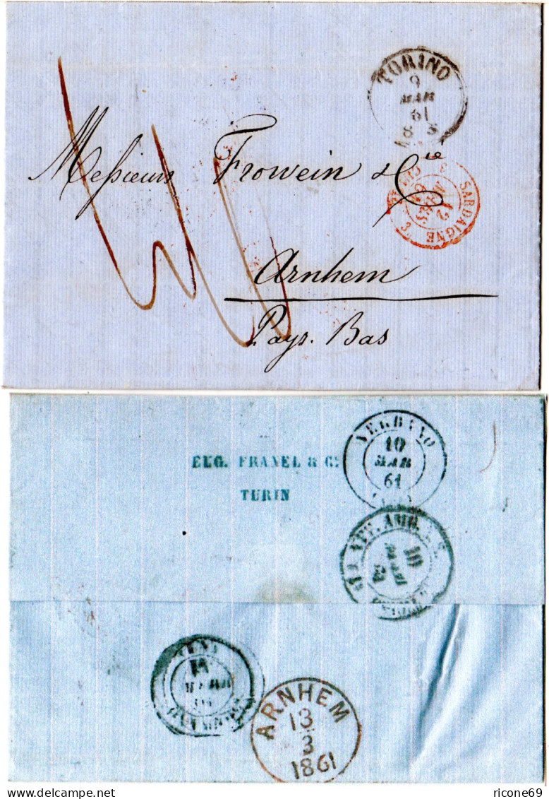 Italien Sardinien März 1861, Später Porto Brief V. TORINO I.d. NL - Non Classés