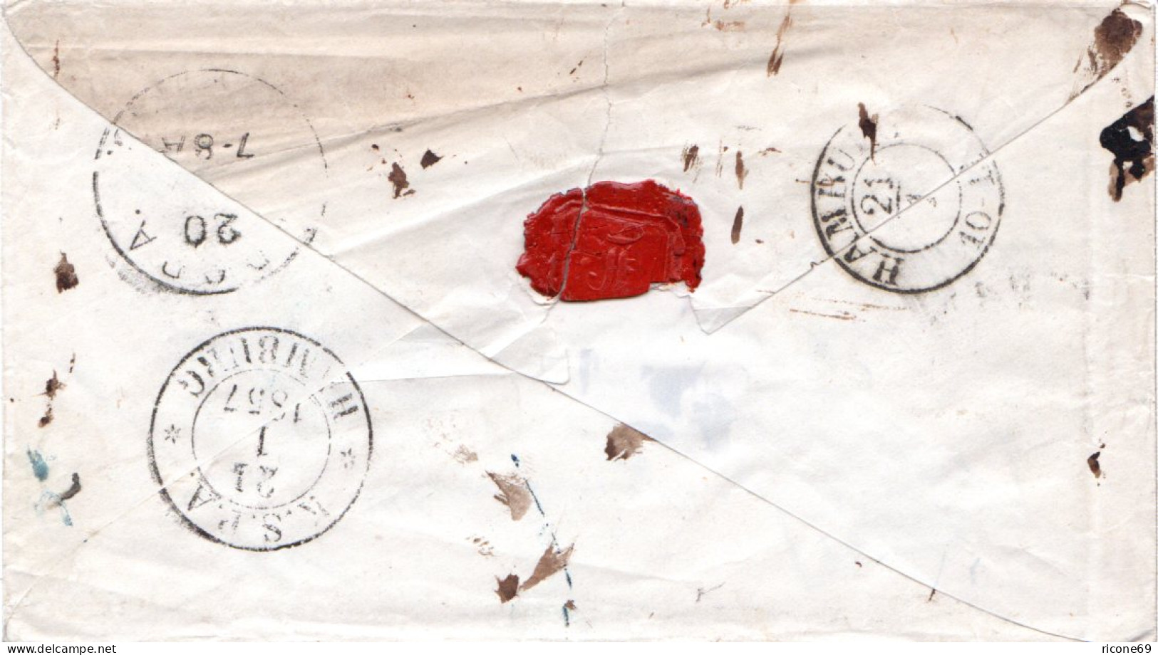 Preussen 1857, Saar-R2 TRARBACH Auf Porto Brief Via Hamburg N. Schweden. - Brieven En Documenten