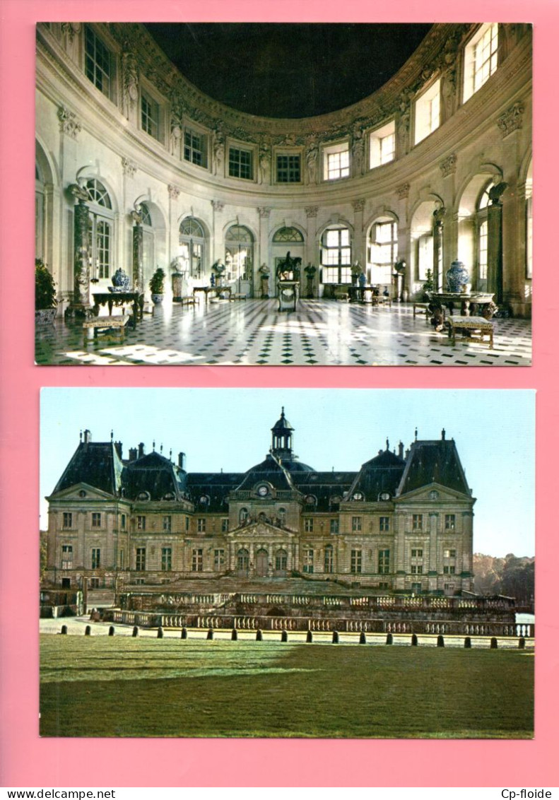 77 - VAUX-LE-VICOMTE . LE CHÂTEAU . " FAÇADE NORD " & " LE GRAND SALON " . 2 CPM - Réf. N°38874 - - Vaux Le Vicomte