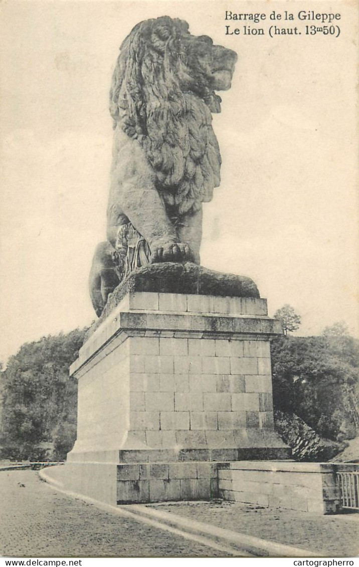 Postcard Belgium Gileppe  Le Lion Et Le Lac - Gileppe (Stuwdam)