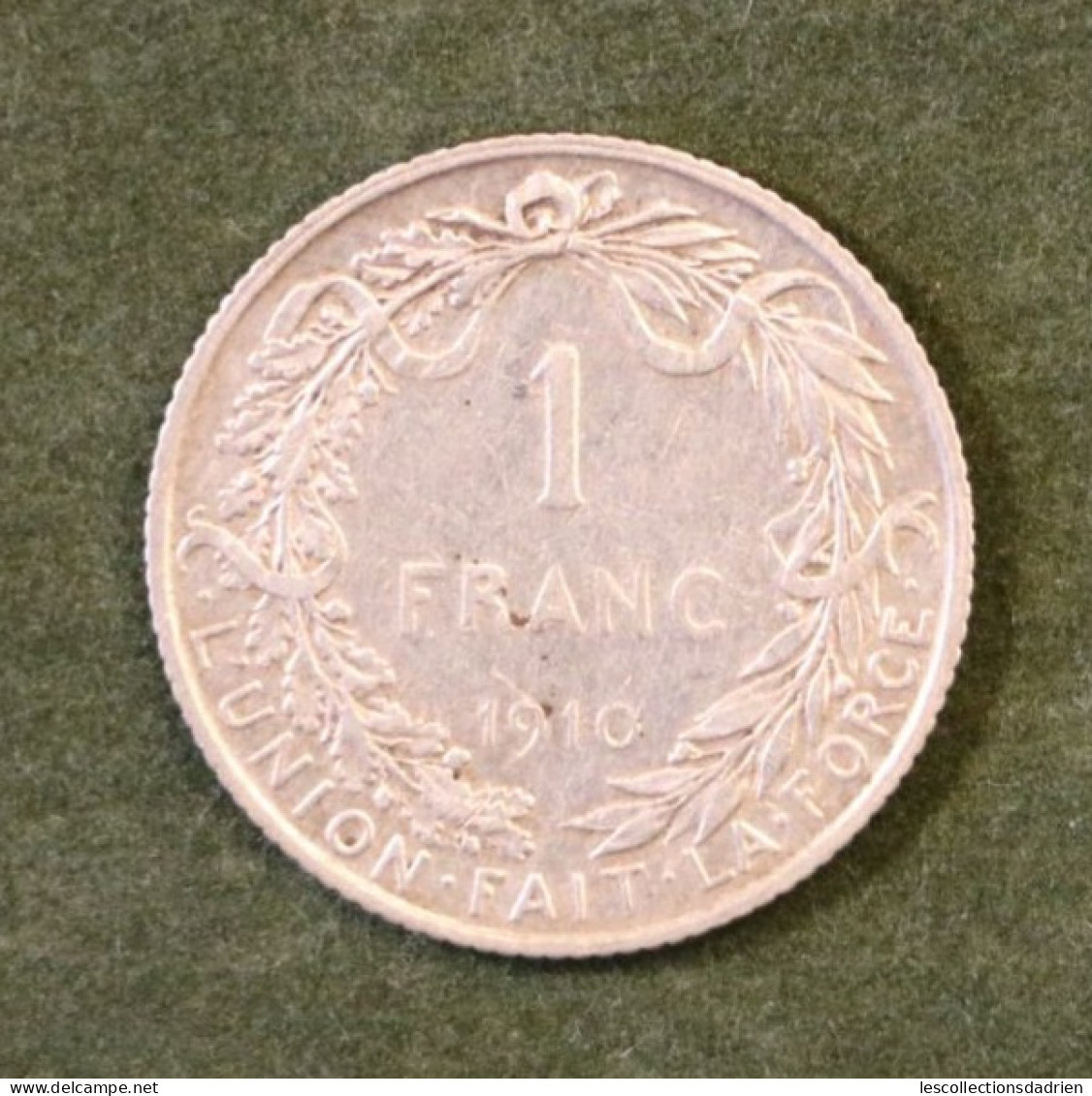 Pièce En Argent Belge 1 Franc 1910 FR - Belgian Silver Coin Albert I - 1 Franc