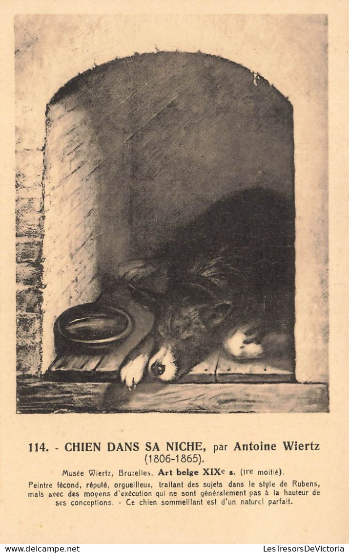 BELGIQUE - Chien Dans Sa Niche - Par Antoine Wiertz (1806-1865) - Musée Wietz - Bruxelles - Carte Postale Ancienne - Musei