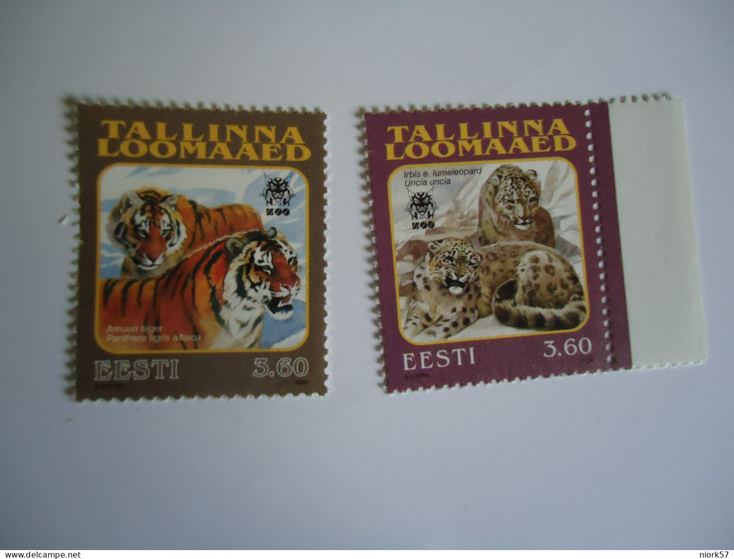 ESTONIA   2 MNH  ZOO  ANIMALS  TIGERS - Big Cats (cats Of Prey)